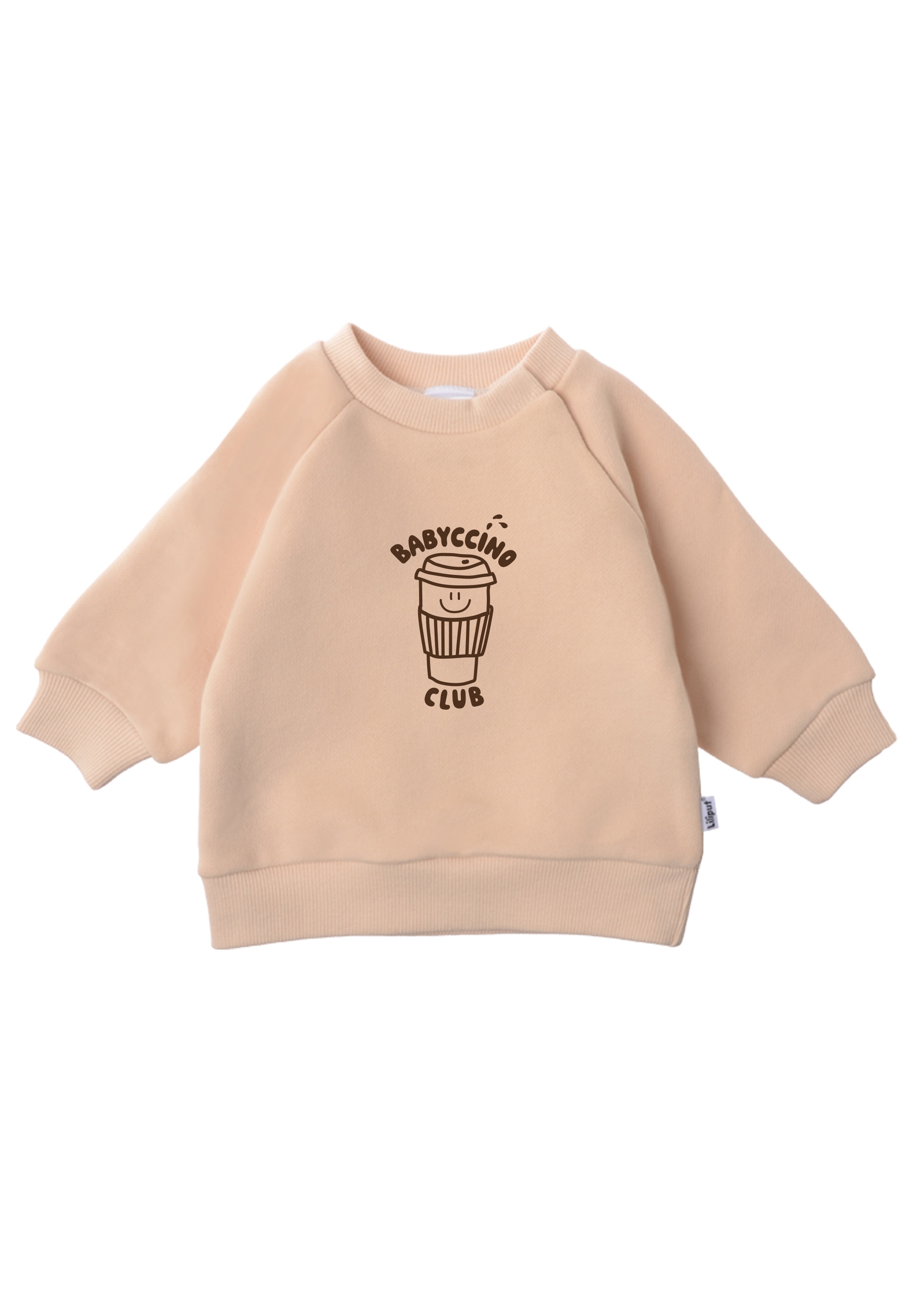 LILIPUT Mädchen Sweatshirt "Babyccino Club", beige, Gr. 74, bedruckt, 80% Baumwolle, 20% Polyester, Sweatshirts, mit Bündchen am Ärmel