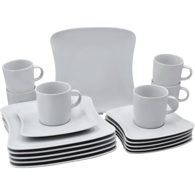 Retsch Arzberg Kaffeeservice »Geschirr-Set, Service SANDY«, (Set, 18 tlg.), Porzellan  Made in Germany, 18 Teile, für 6 Personen | BAUR