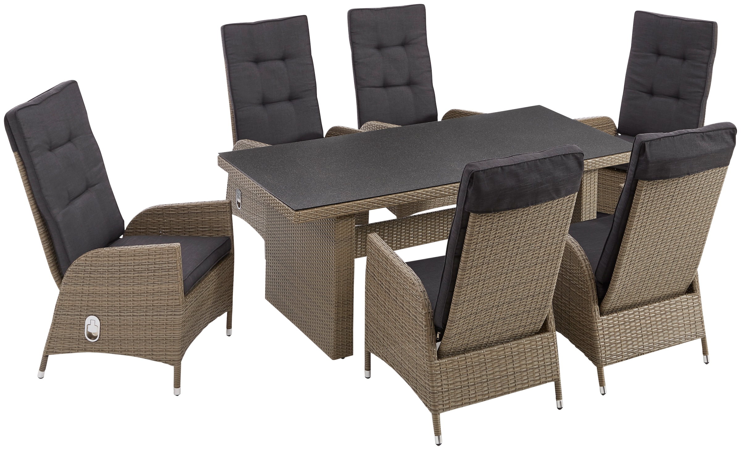 KONIFERA Garten-Essgruppe "Brisbane" Set, 6 Sessel, Rückenlehne verstellbar günstig online kaufen