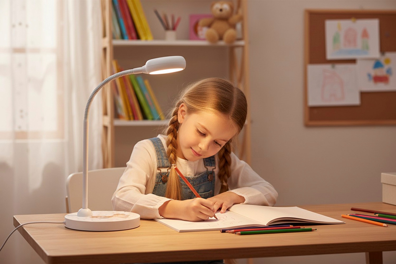 niermann Schreibtischlampe »Kinderlampe mit Motiv "Pony Paula", Kinderzimmer« GX53 1 Stk. flexibel verstellbarer Leuchtenarm, Made in Germany