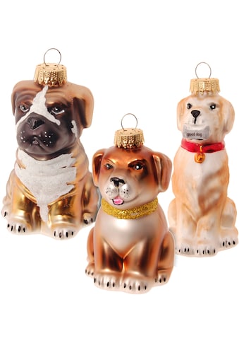 Krebs Glas Lauscha Christbaumschmuck »mit 3 padėties Hund...