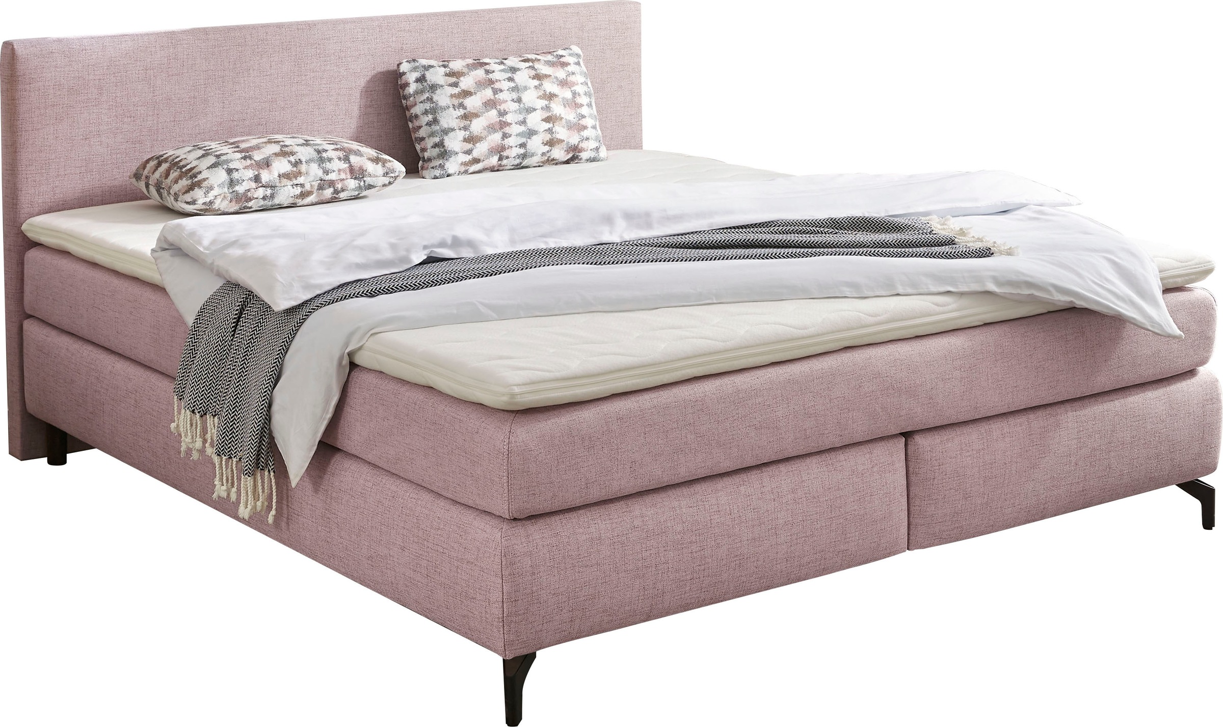 INOSIGN Boxspringbett Alinas, mit Topper und Zierkissen, in unterschiedliche Farbvarianten und Breiten lieferbar