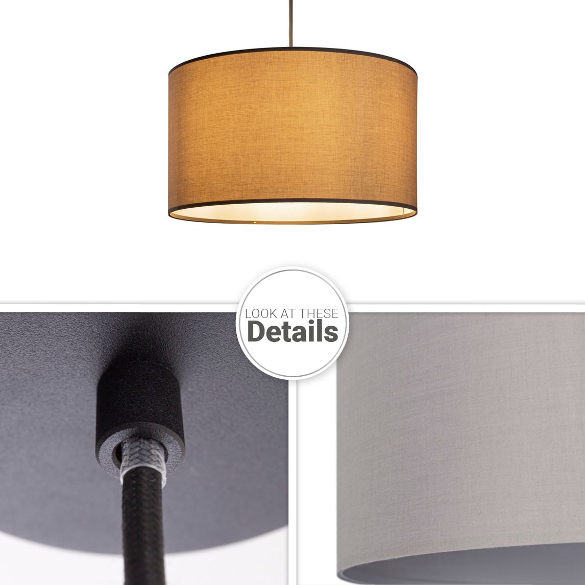 Paco Home Pendelleuchte »HUGO UNI COLOR« E27 Deckenlampe LED  Wohnzimmer Und Schlafzimmer, Unifarben, Deko E27