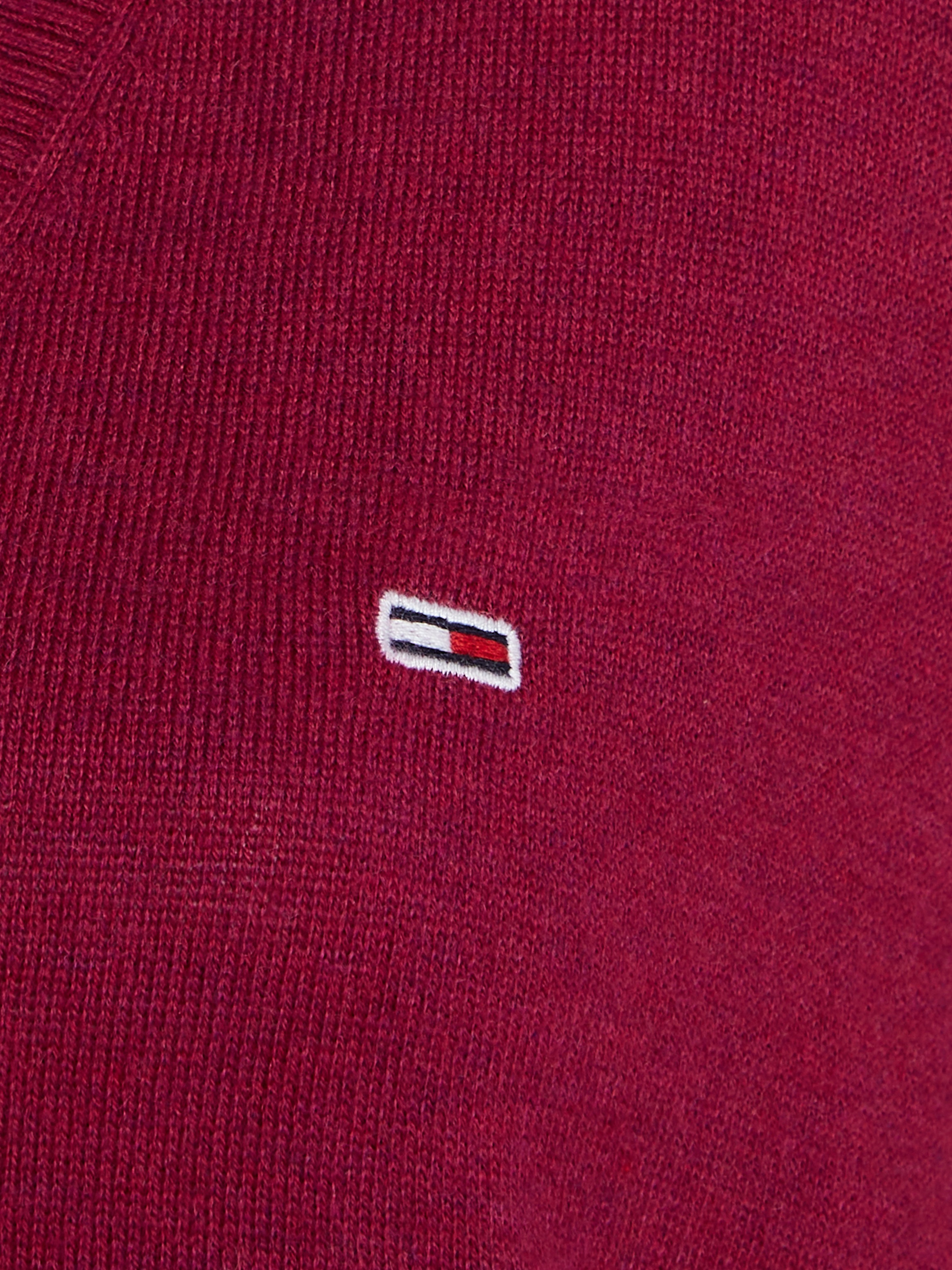 Tommy Jeans Strickpullover »TJW ESSENTIAL VNECK SWEATER EXT«, mit Logostickerei