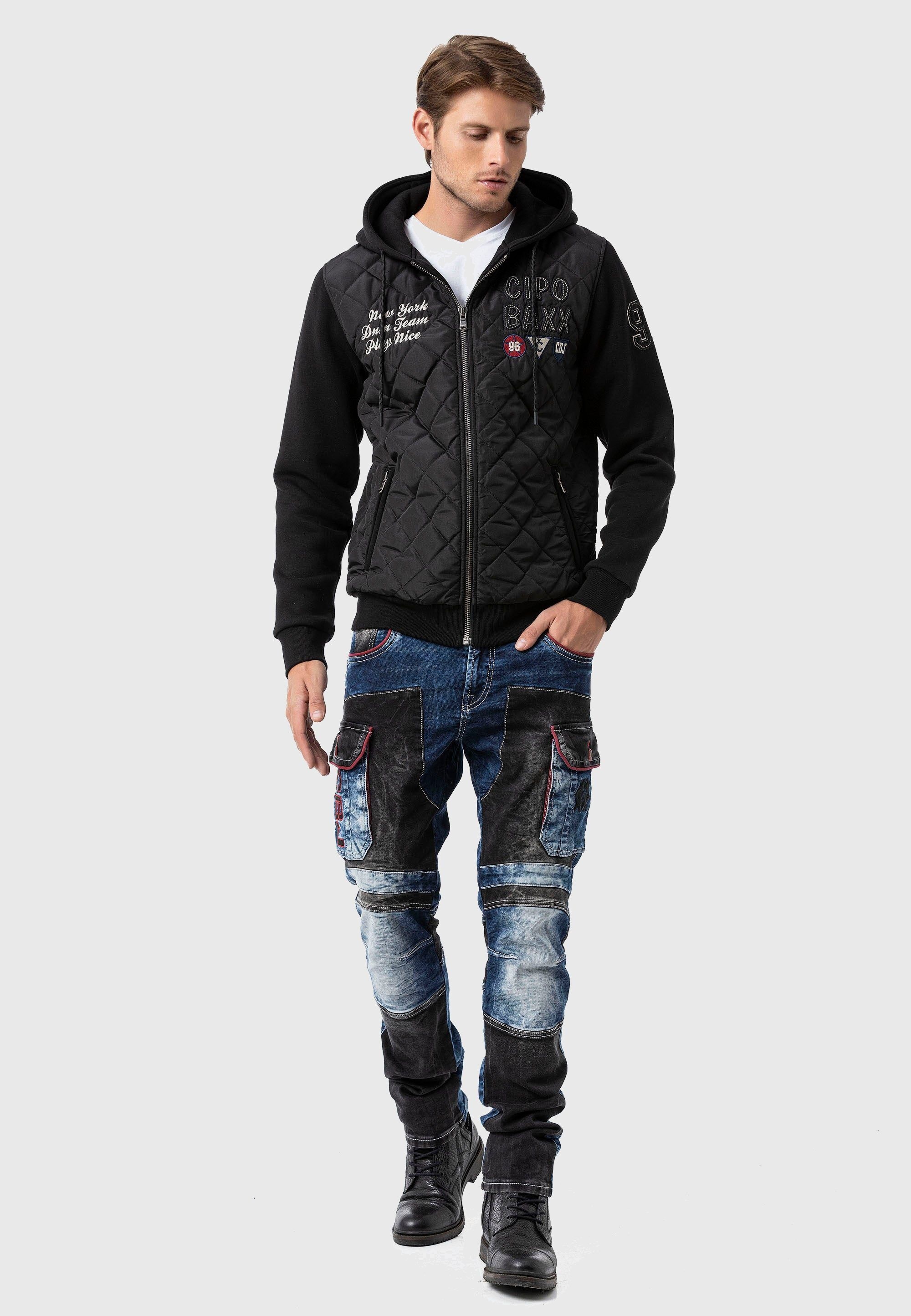 Cipo & Baxx Allwetterjacke »Jacke«, mit Kapuze, mit Stickereien