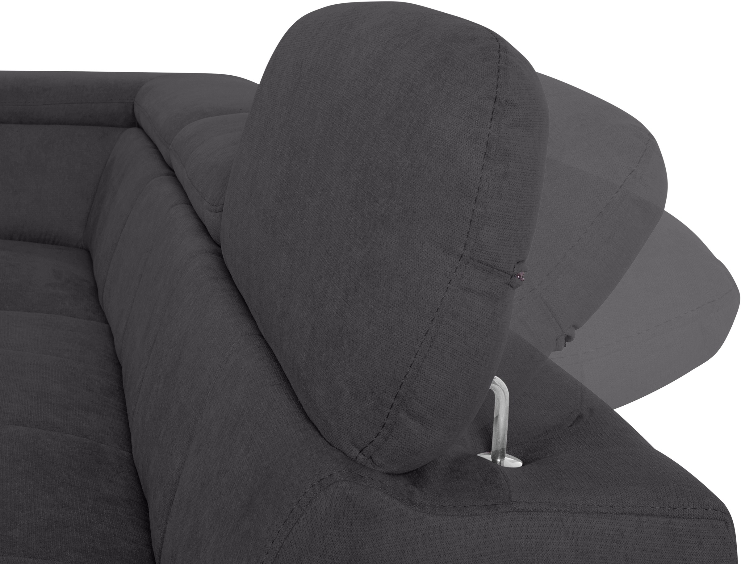 COTTA Ecksofa »Chef L-Form«, mit Kopfteilverstellung, edle Metallkufen, wahlweise mit Bettfunktion