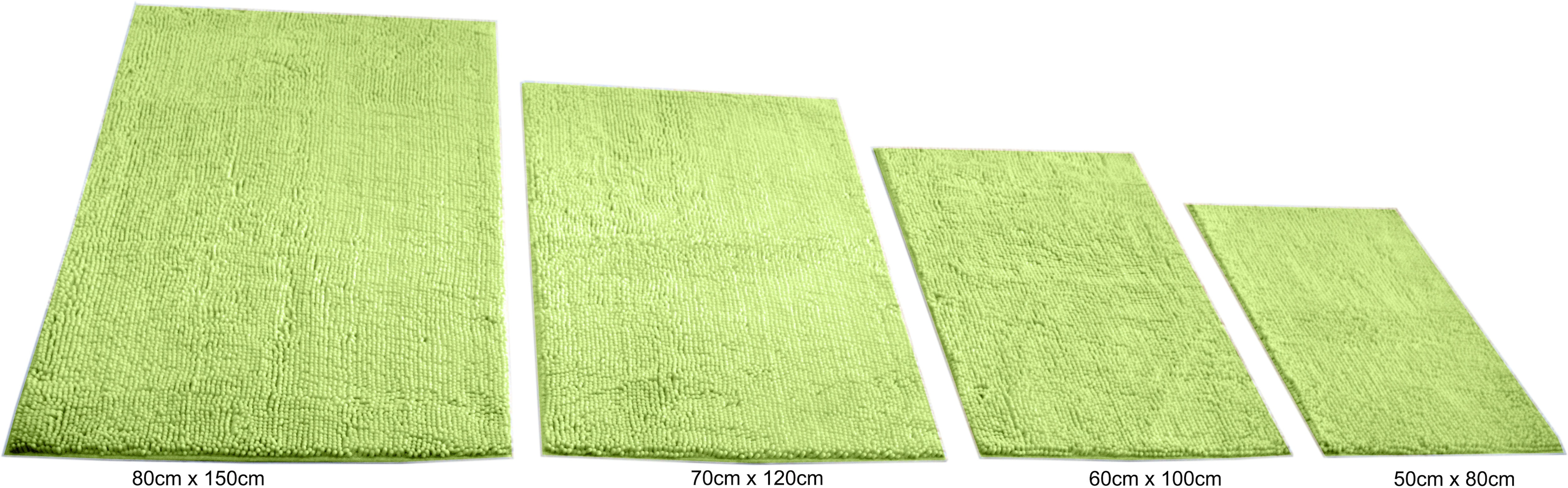 KiNZLER "Chenille, Badvorleger, Badezimmer Teppich" Höhe 18 mm rutschhemmend beschichtet fußbodenheizungsgeeignet Badteppich, Uni Farben, weich, als rechteckig & halbrund erhältlich