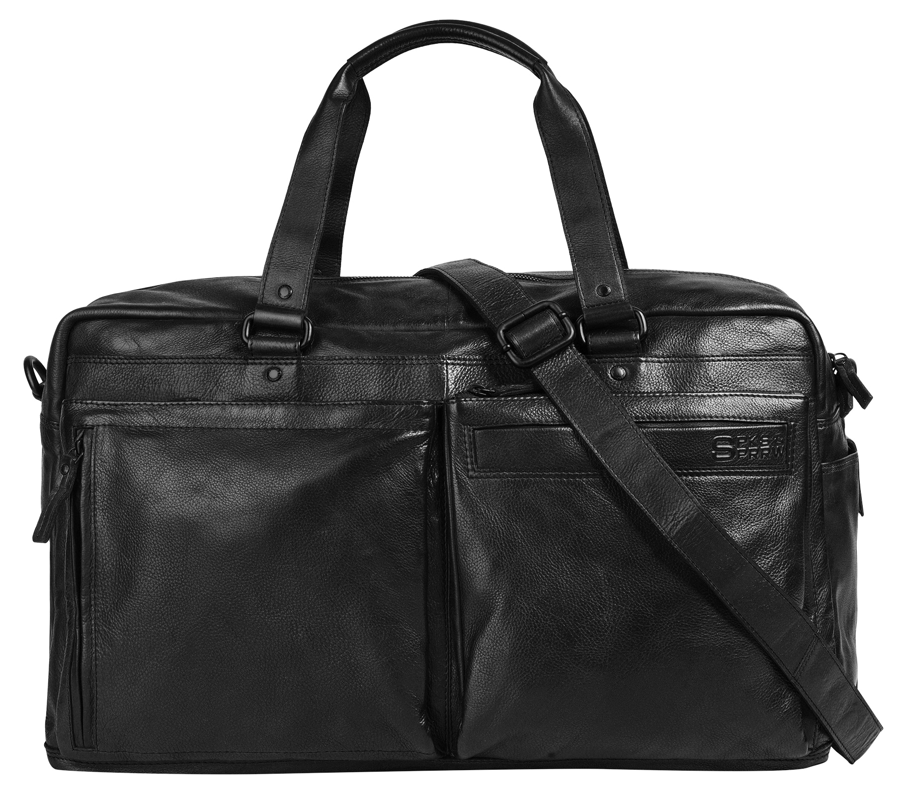 Reisetasche "SPIKES & SPARROW Herren, Damen Reisetasche echt Leder", SPIKES & SPARROW, schwarz, Leder, Taschen, echt Leder