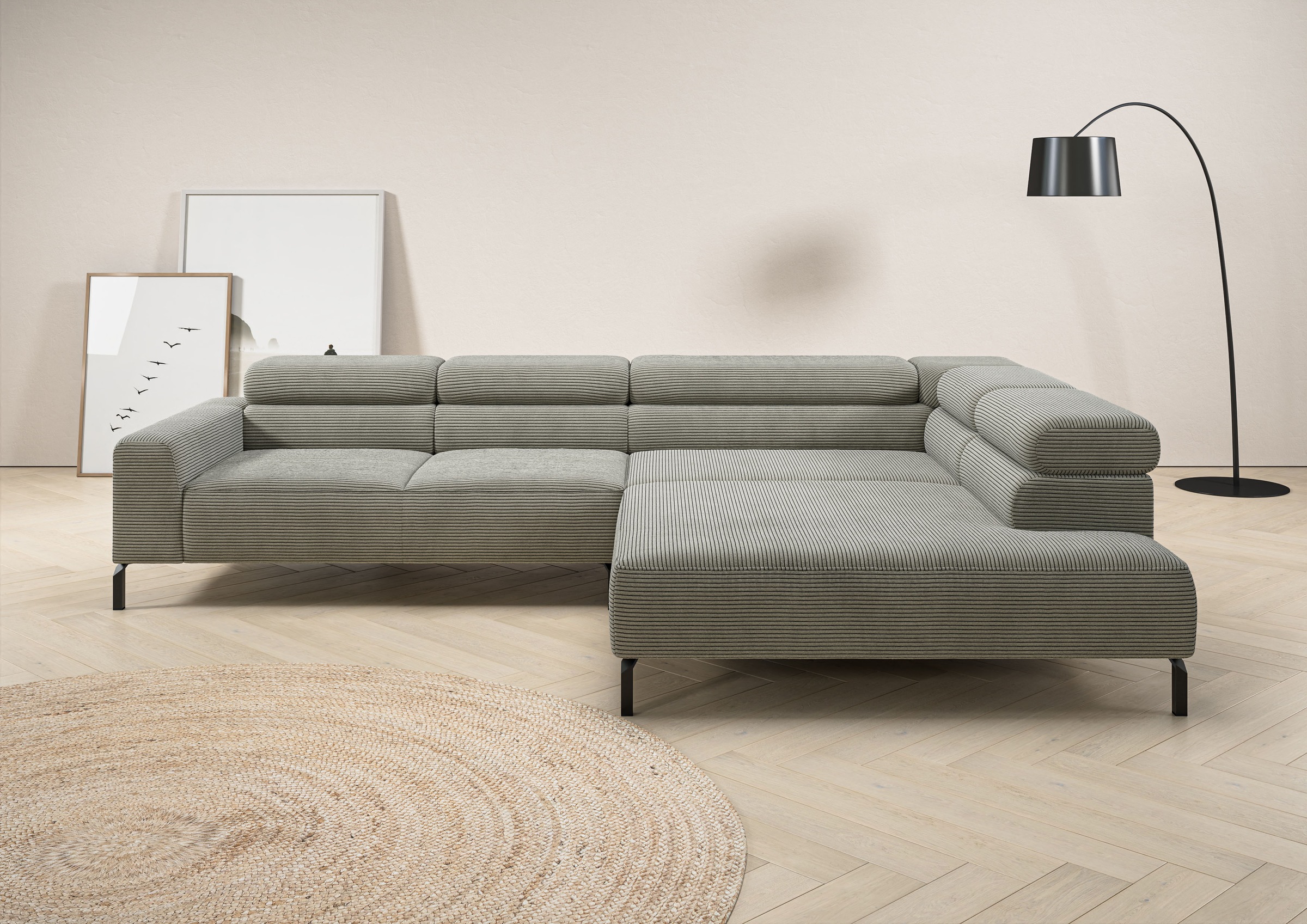 Places of Style Ecksofa "Antonelli, L-Form, inkl. Kopfteilverstellung, Brei günstig online kaufen