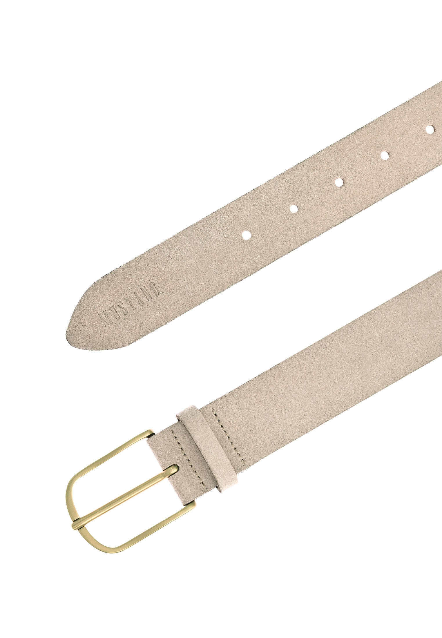 Thumbnail - MUSTANG Ledergürtel angerautes Leder, dezente Logoprägung, 3,5 cm breit