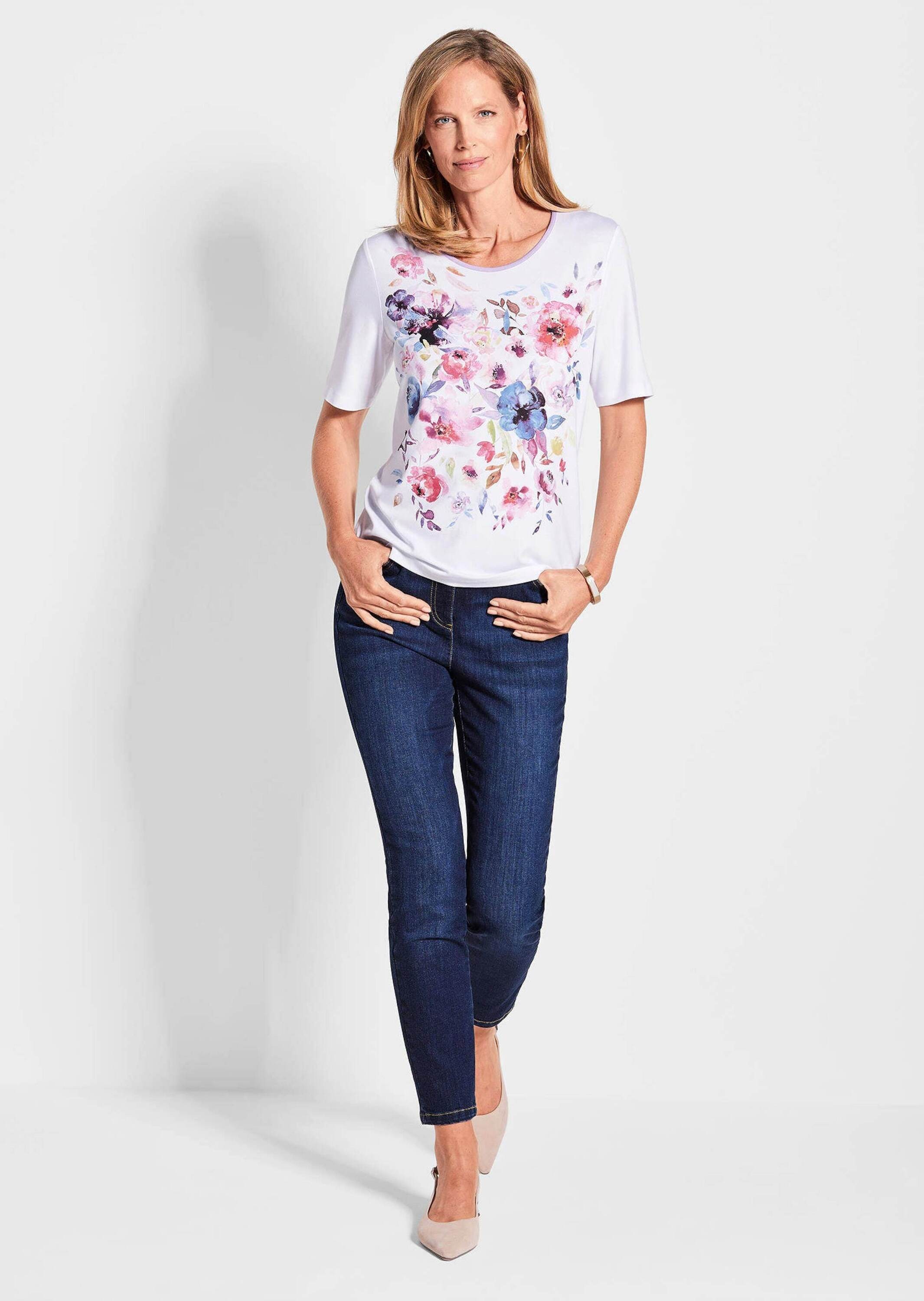 GOLDNER Print-Shirt »Druckshirt mit Blumenmotiv« Ohne