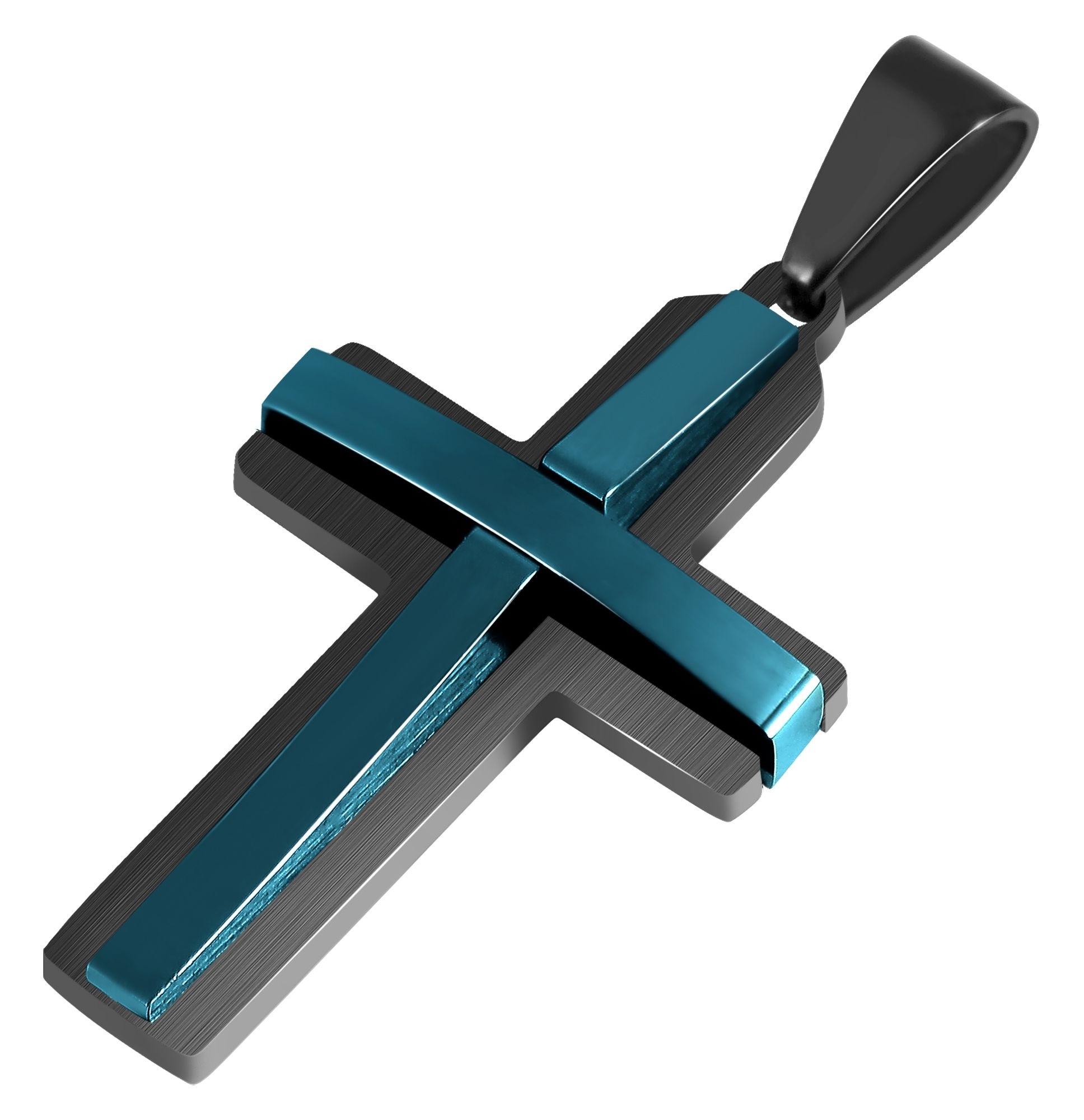 ADELIA ́S Damen Kettenanhänger "Unisex Anhänger – Kreuz Kreuzanhänger aus Edelstahl", Edelstahlblau, Edelstahl, Schmuckanhänger, Ein Geschenk, das