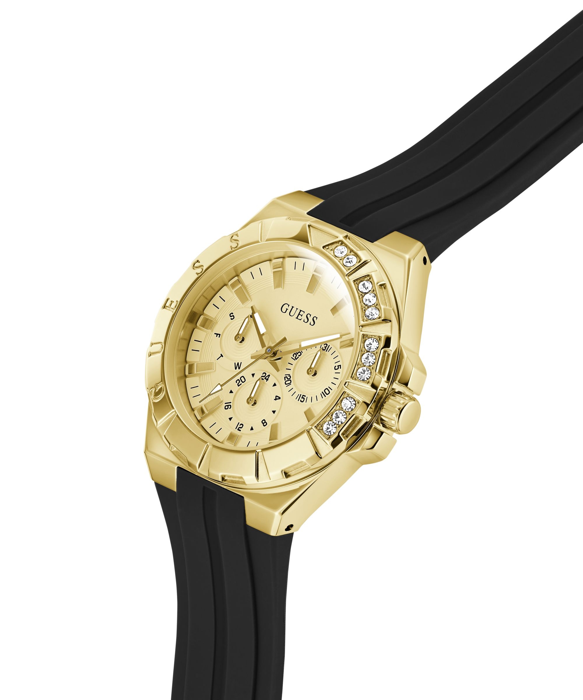 Guess Multifunktionsuhr »CALYPSO« Quarzuhr, Armbanduhr, Damenuhr, analog, Wochentag, Tag