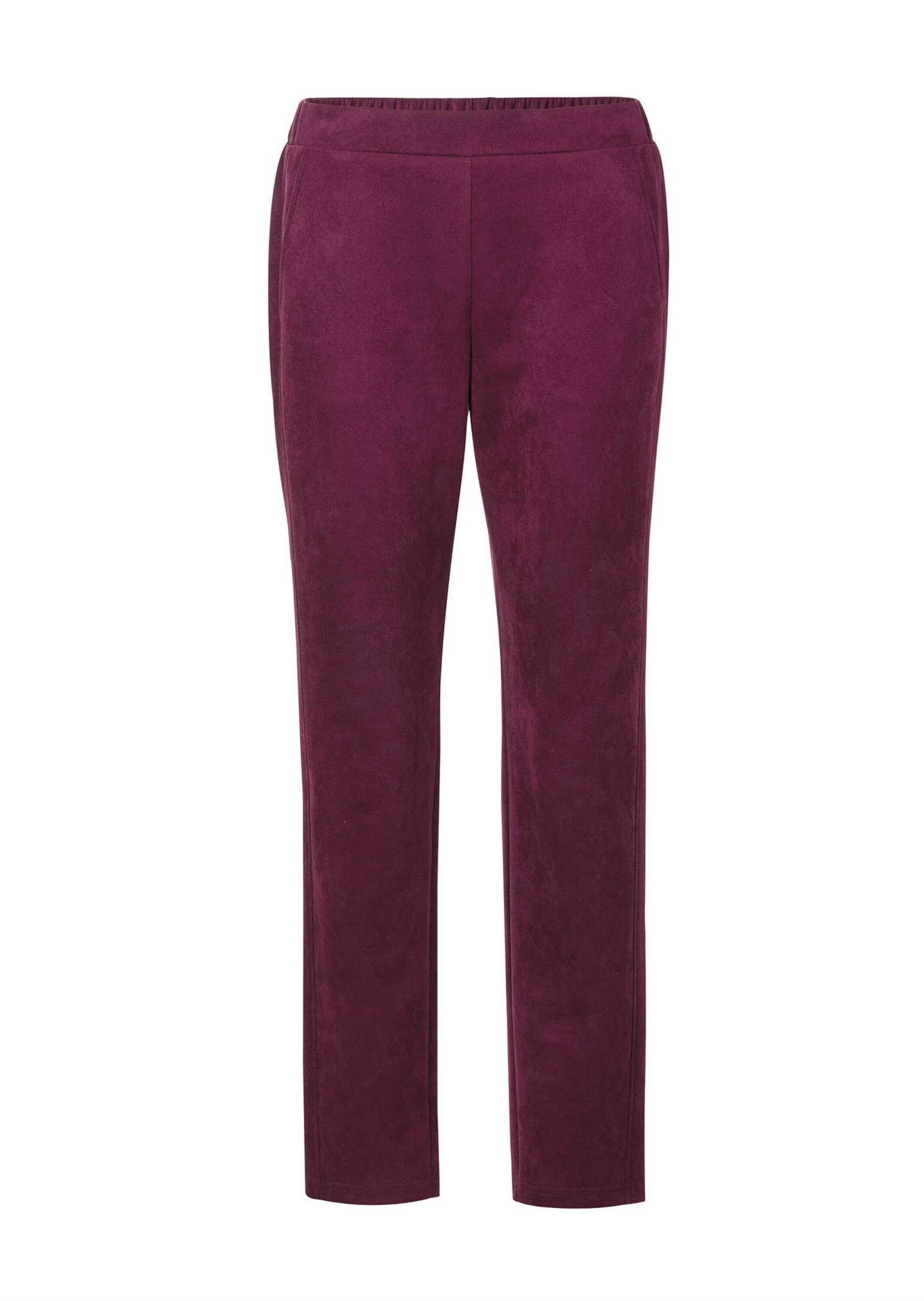GOLDNER Chinohose "Knöchellange Velourslederhose LOUISA" Zierleistentaschen hinten