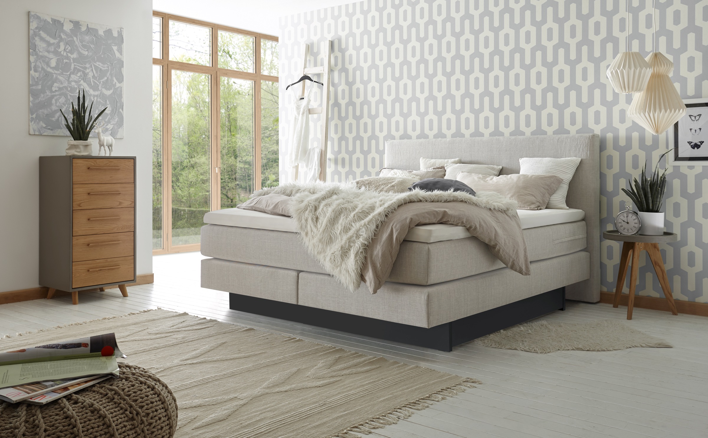 HASENA Boxspringbett "Denver", mit zwei Bettkästen inklusive gedämpftem Sel günstig online kaufen