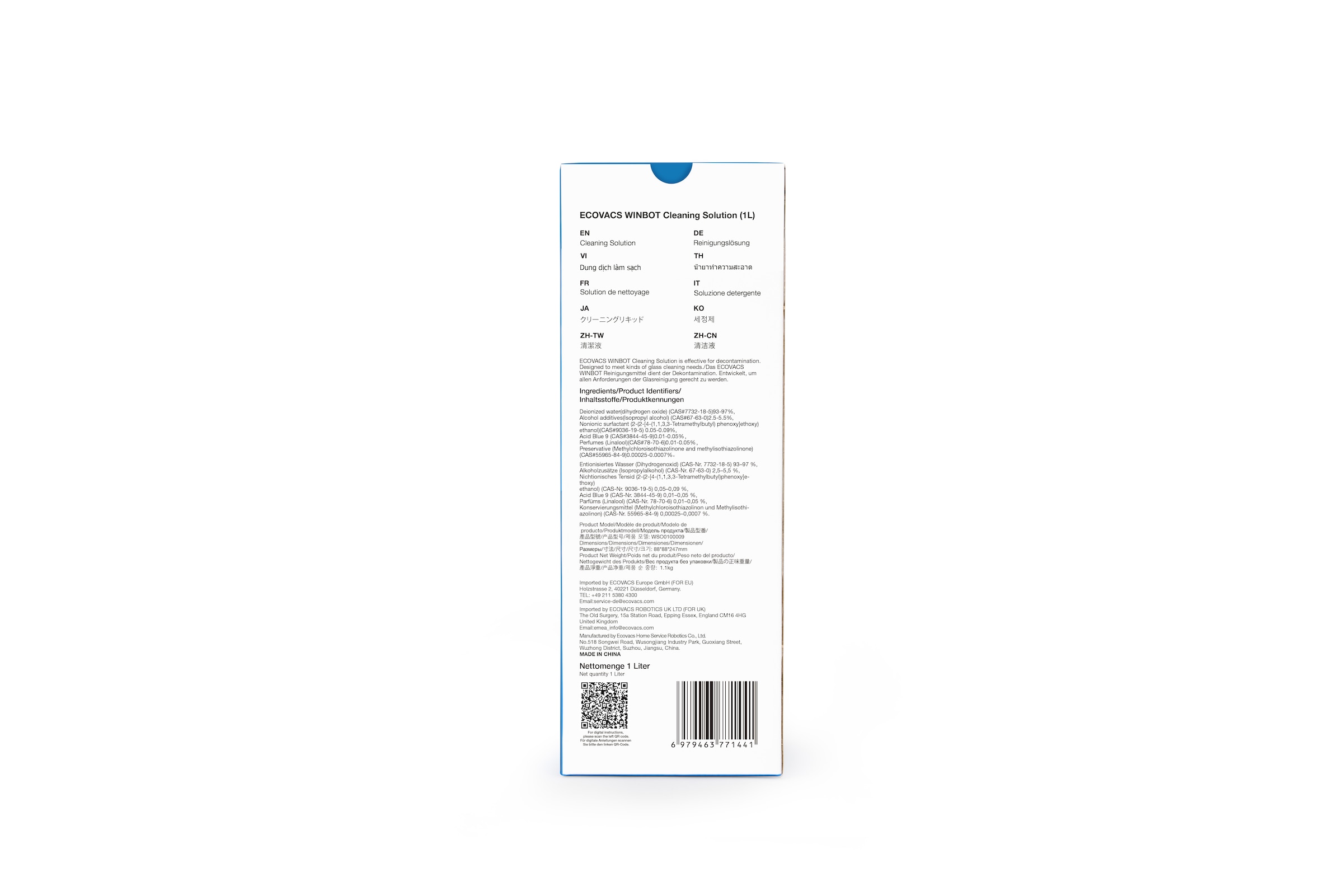 ECOVACS Reinigungskonzentrat »1L WINBOT Cleaning Solution - WSO0100009« Original Ecovacs Produkt