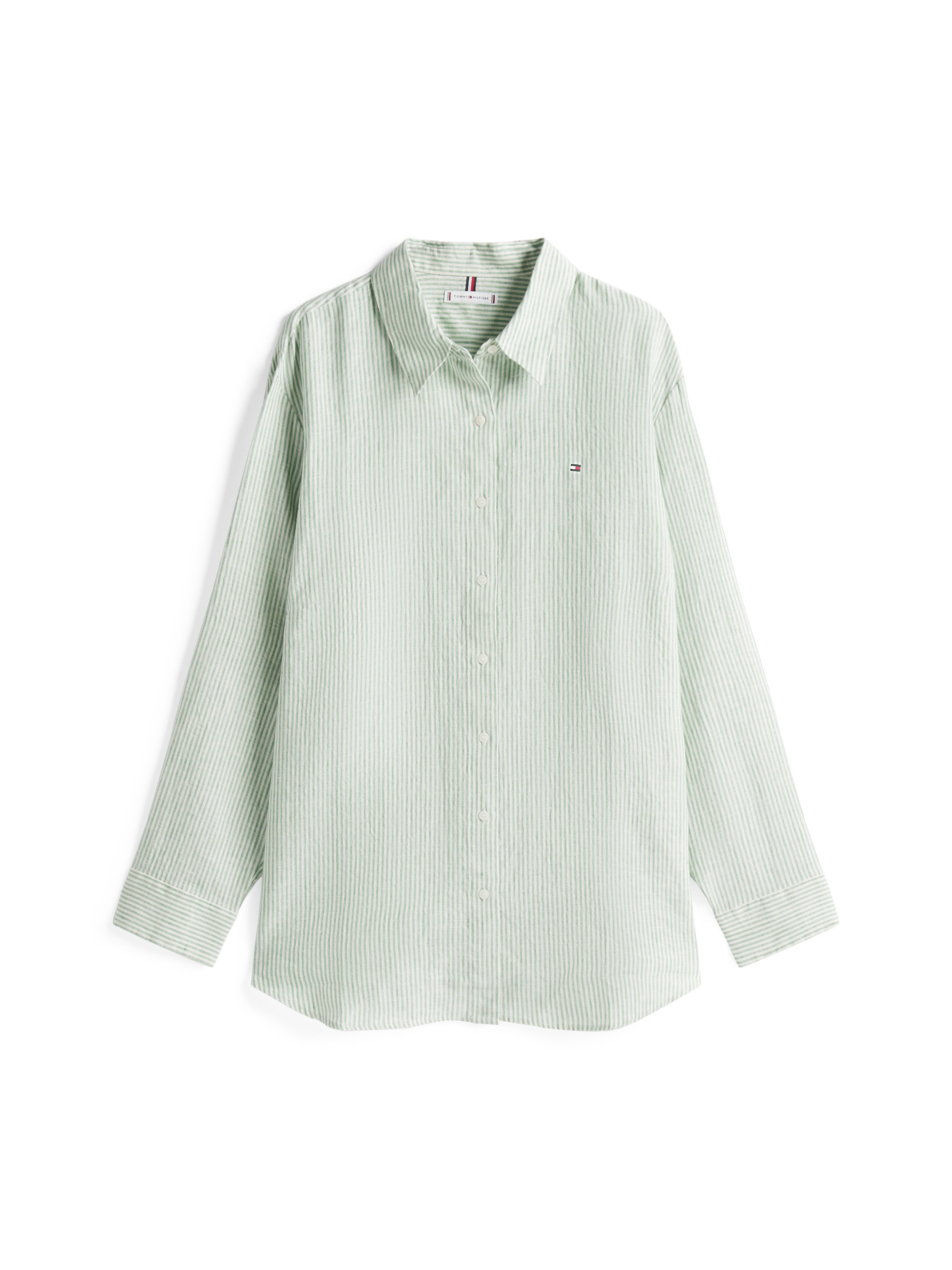 Tommy Hilfiger Curve Hemdbluse »CRV ESS LINEN RELAXED SHIRT«, in Großen Größen, Leinenqualität