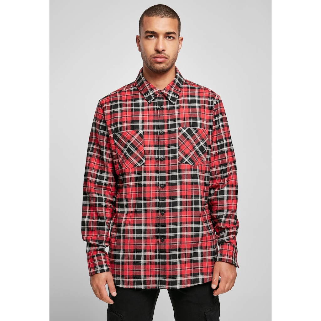 URBAN CLASSICS Langarmhemd »Urban Classics Herren Checked Roots Shirt«, (1 tlg.)