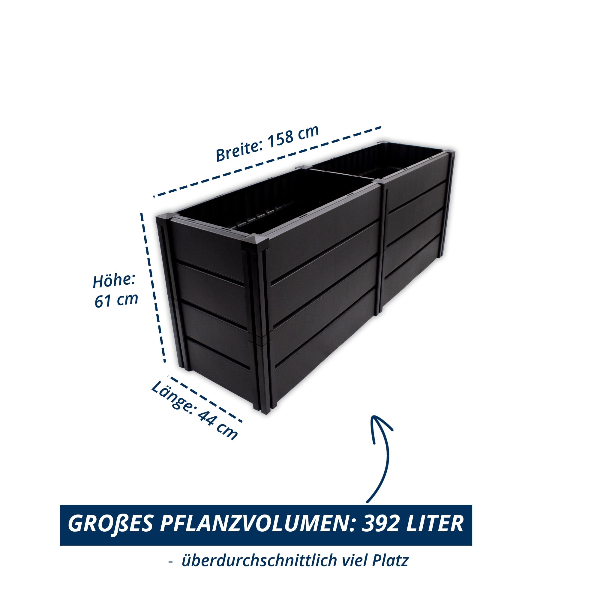 KHW Hochbeet »Demeter XL - schmal« BxTxH: 158x44x61 cm