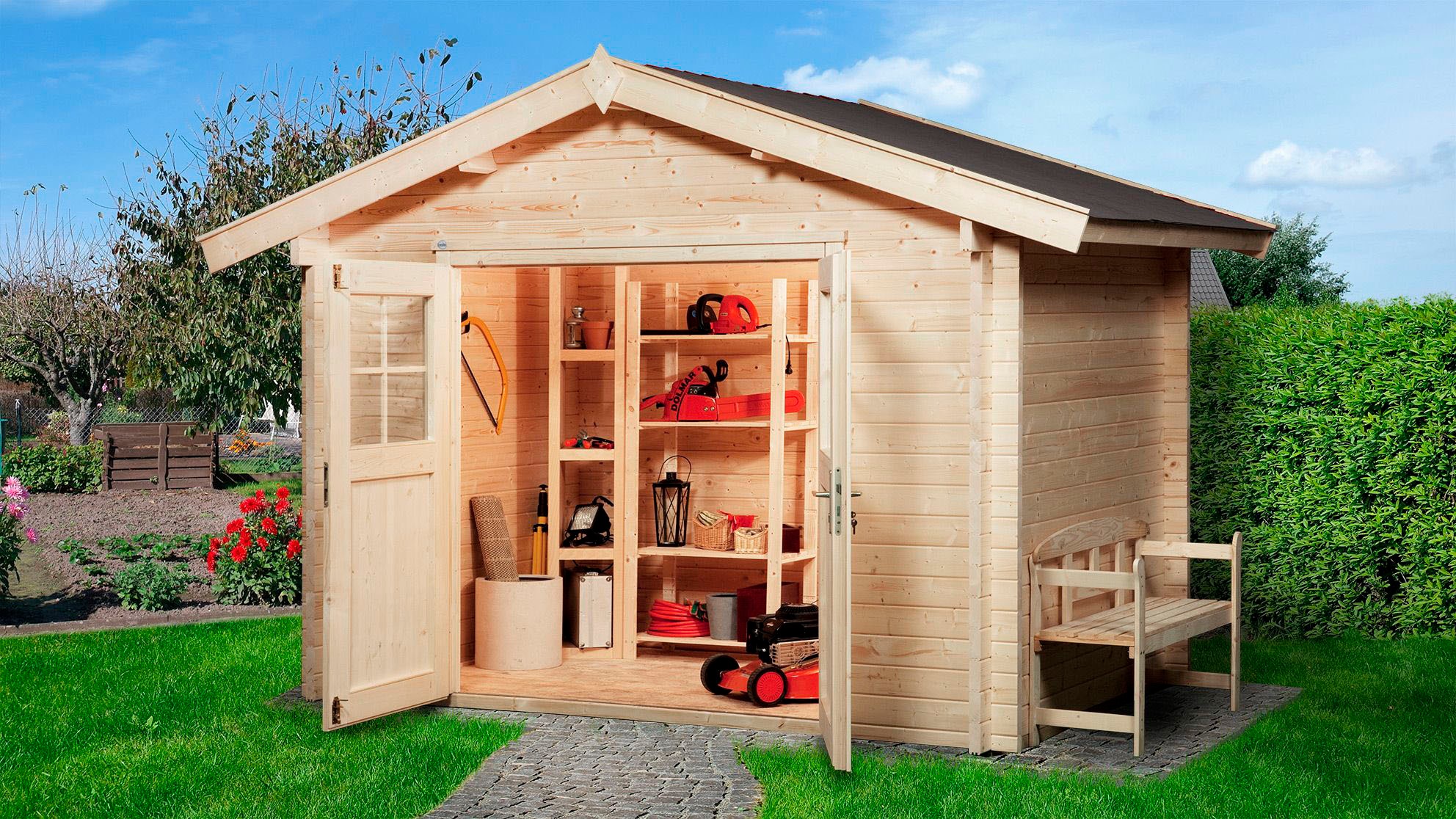weka Gartenhaus »Premium45, Gr.2, natur«