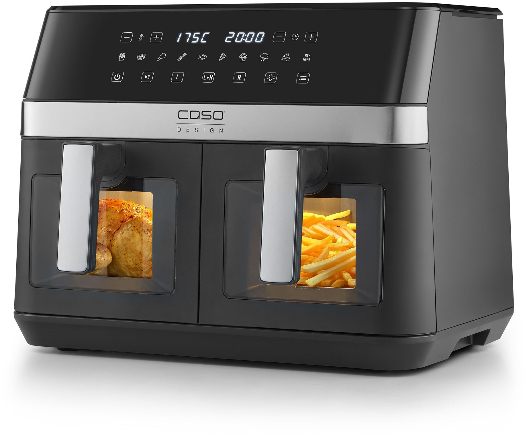 Caso Heißluftfritteuse »3186 Design AirFry DuoChef«, 2200 W, Fassungsvermögen 0 l