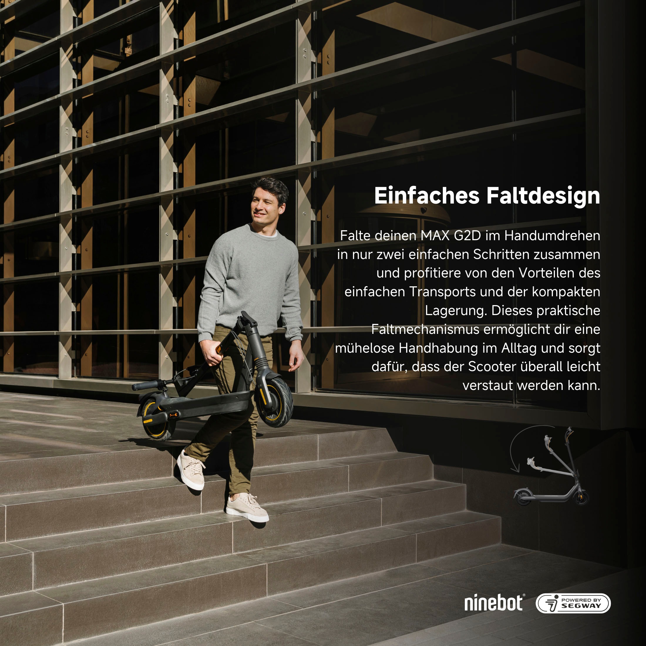 E-Scooter SEGWAY "KickScooter MAX G2 D", schwarz, RollerB:57cm L:121cm, Ninebot E-Scooter, mit Straßenzulassung, bis zu 70 km Reichweite, B:57cm L:121cm - Bild 4