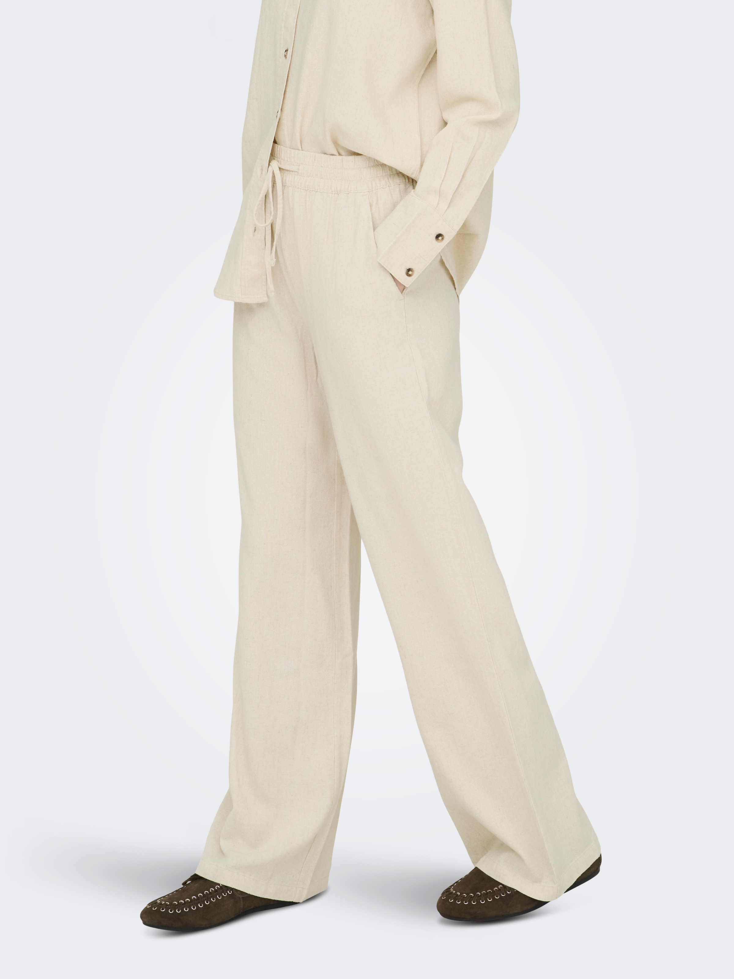 JDY Leinenhose "JDYSAY LINEN HW WIDE PANT WVN NOOS" Sommerhose mit Leinen günstig online kaufen
