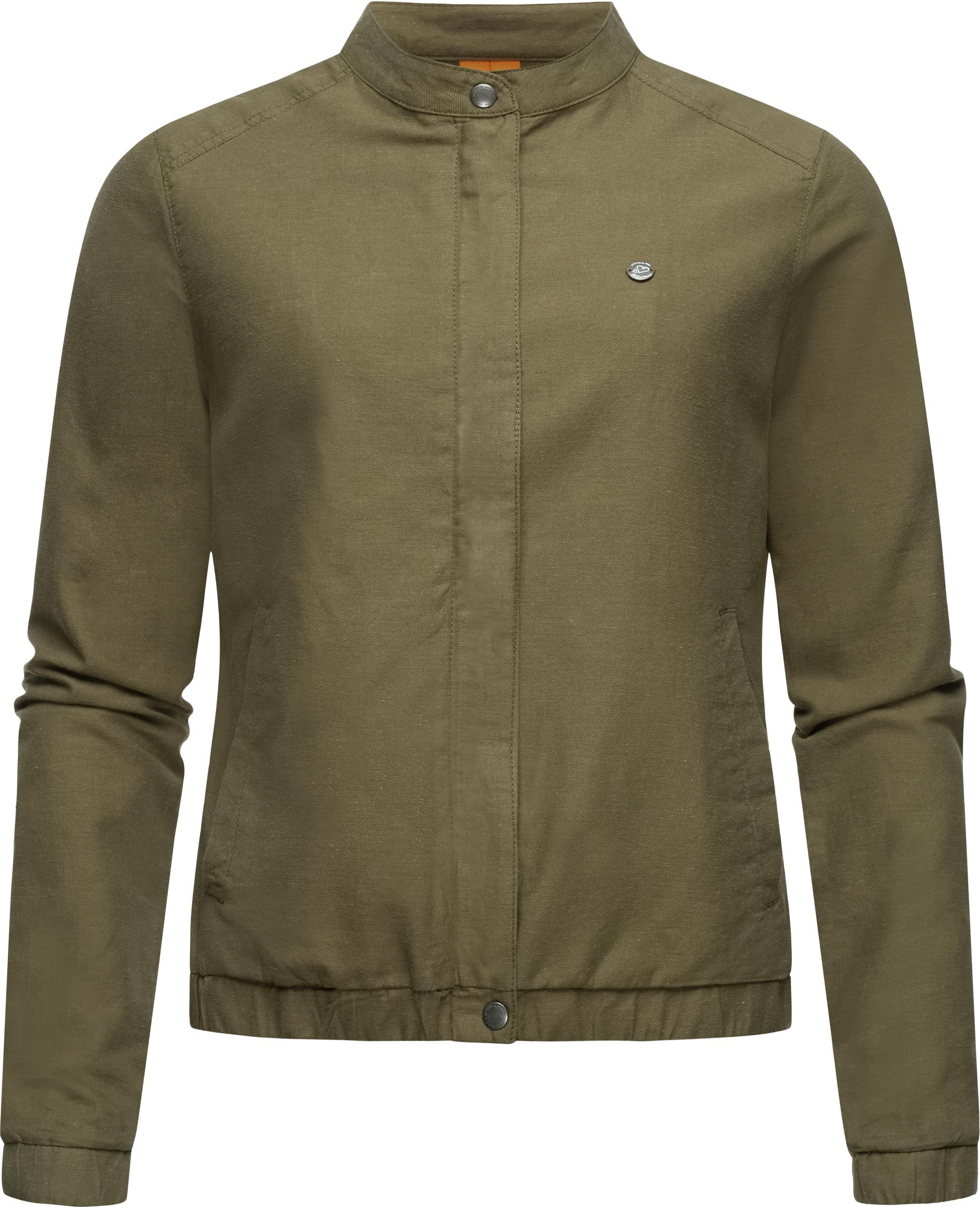 Ragwear Kurzjacke "Malawi Linen", ohne Kapuze, Leichte Leinen Übergangsjacke