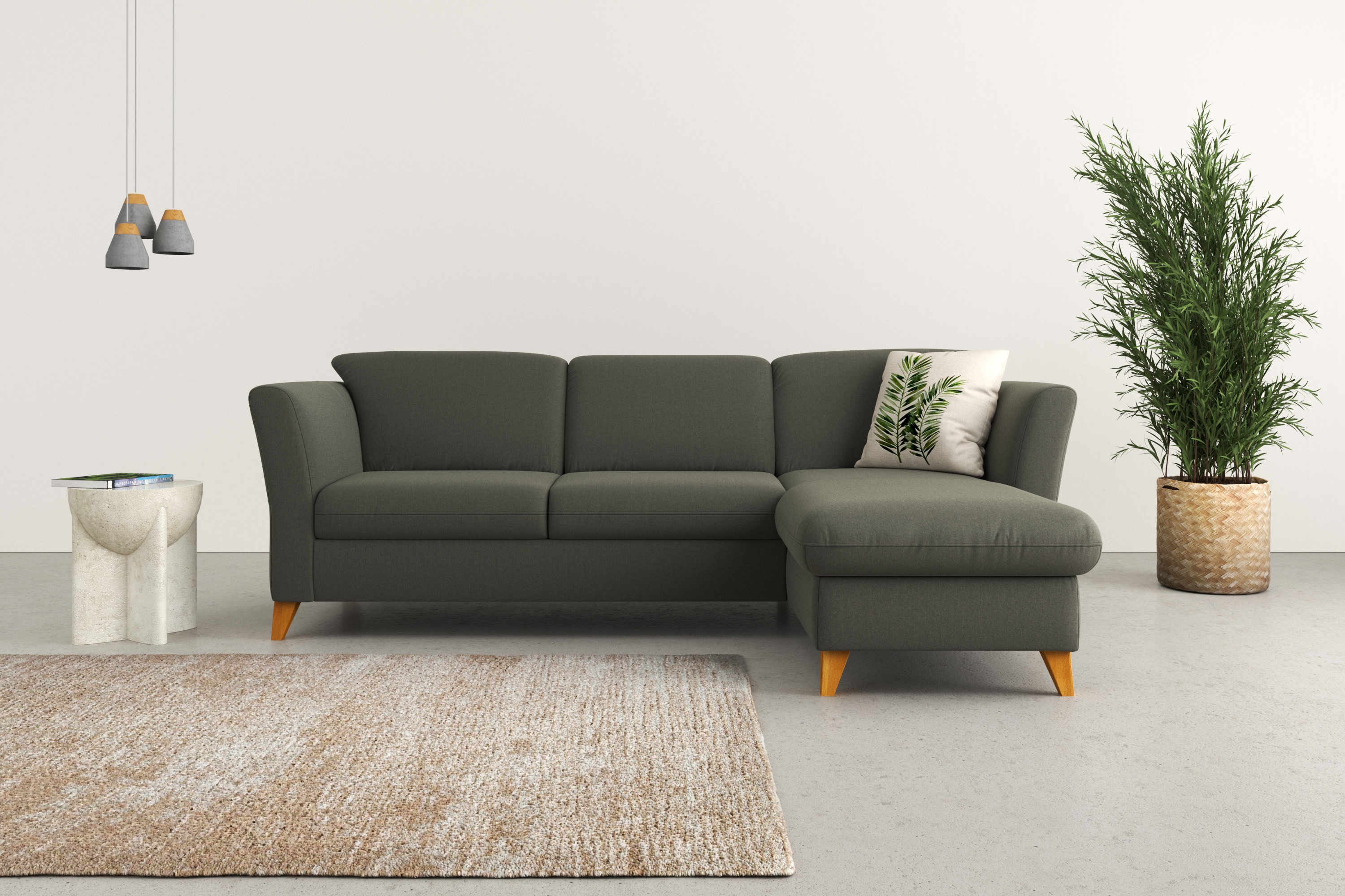 Home affaire Ecksofa "Trelleborg L-Form" Federkern-Polsterung, wahlweise mit Schlaffunktion und Bettkasten