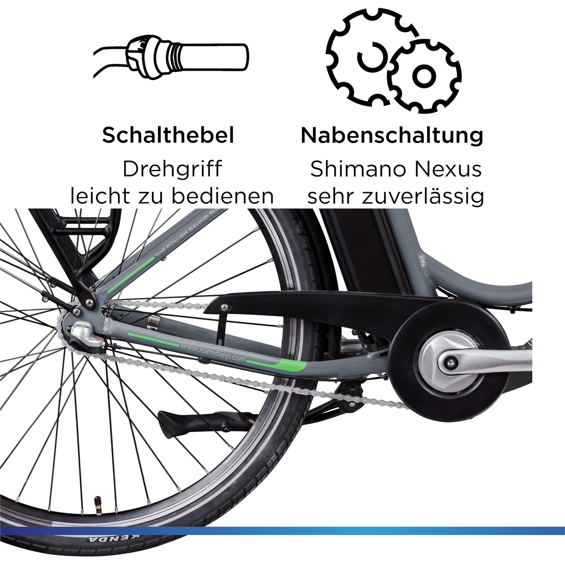 Zündapp »Z510« 3 Gang Shimano Nexus  SC-3C41 Schaltwerk Nabenschaltung Frontmotor 250 W mit Frontkorb,  Pedelec, Elektrofahrrad für Damen u. Herren