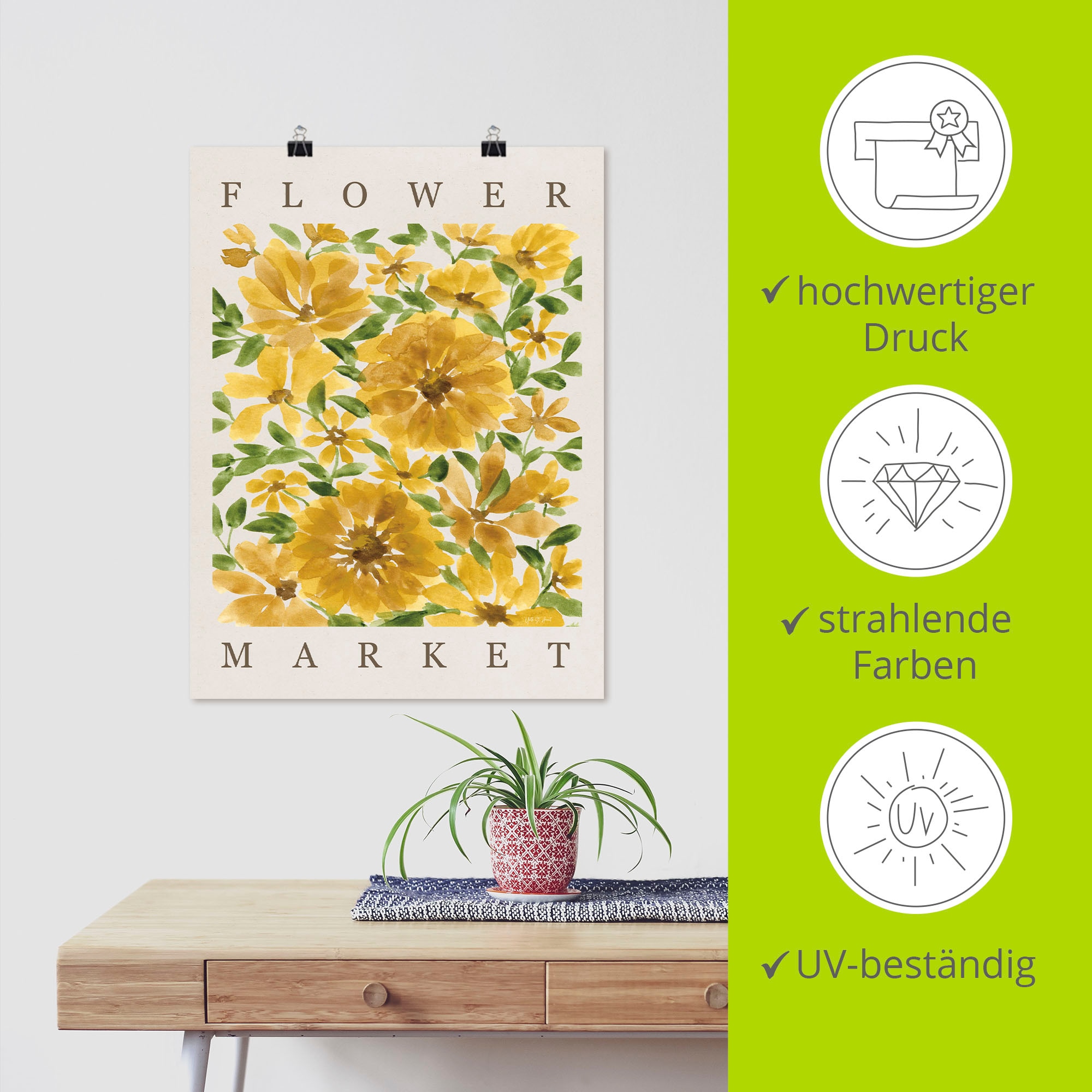 Artland Wandbild »Sunflower Blooms« 1 Stk. tlg. als Alubild, Leinwandbild, Poster, Wandaufkleber in verschied. Größen