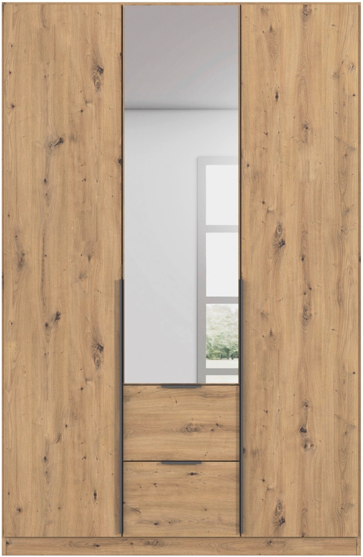rauch Drehtürenschrank »Kleiderschrank Schrank Garderobe AGORDO mit Dekor- oder Hochglanzfront«, (in zwei Griff-Farben mit Dekor- oder Hochglanzfront), mit Außenschubkästen, in 6 Breiten und 2 Höhen MADE IN GERMANY