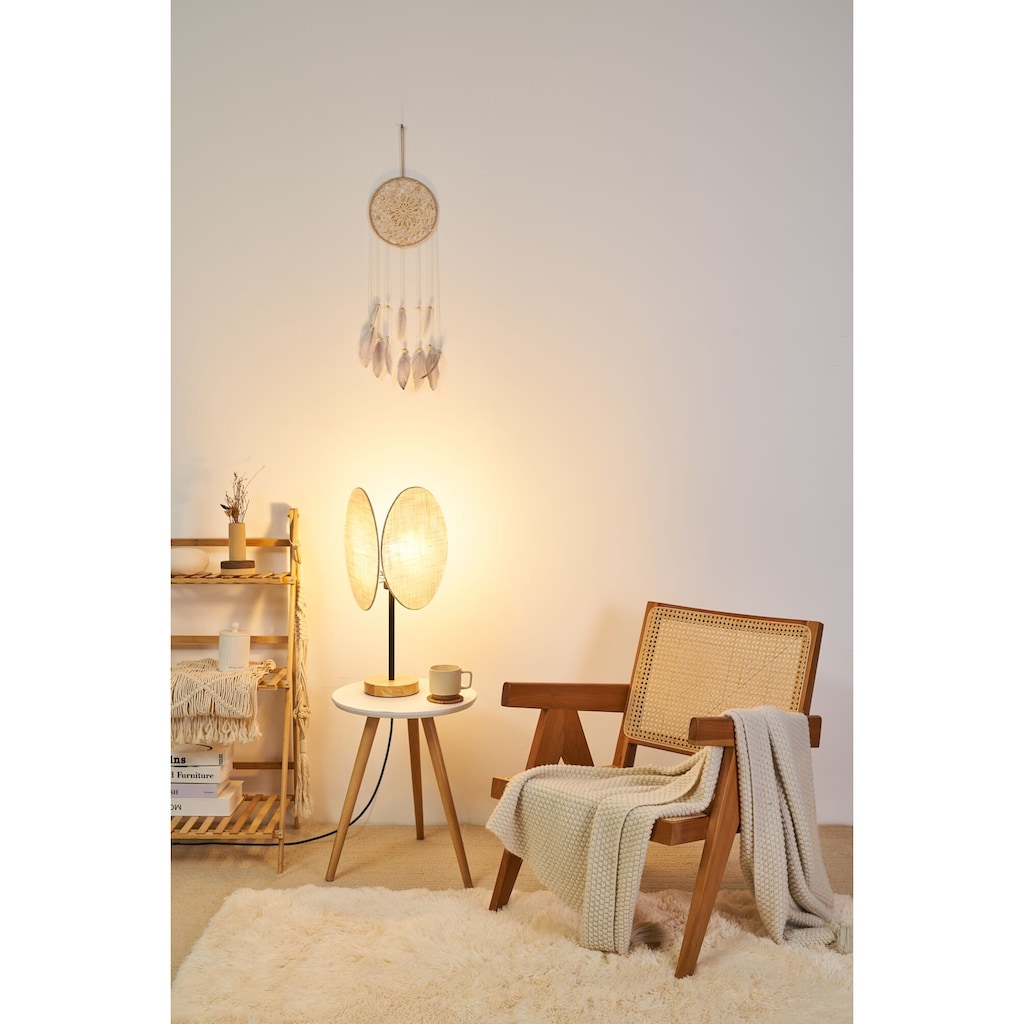 Pauleen Tischleuchte »Boho Darling max20W Beige 230V Metall/Holz/Stoff«, 1 flammig-flammig