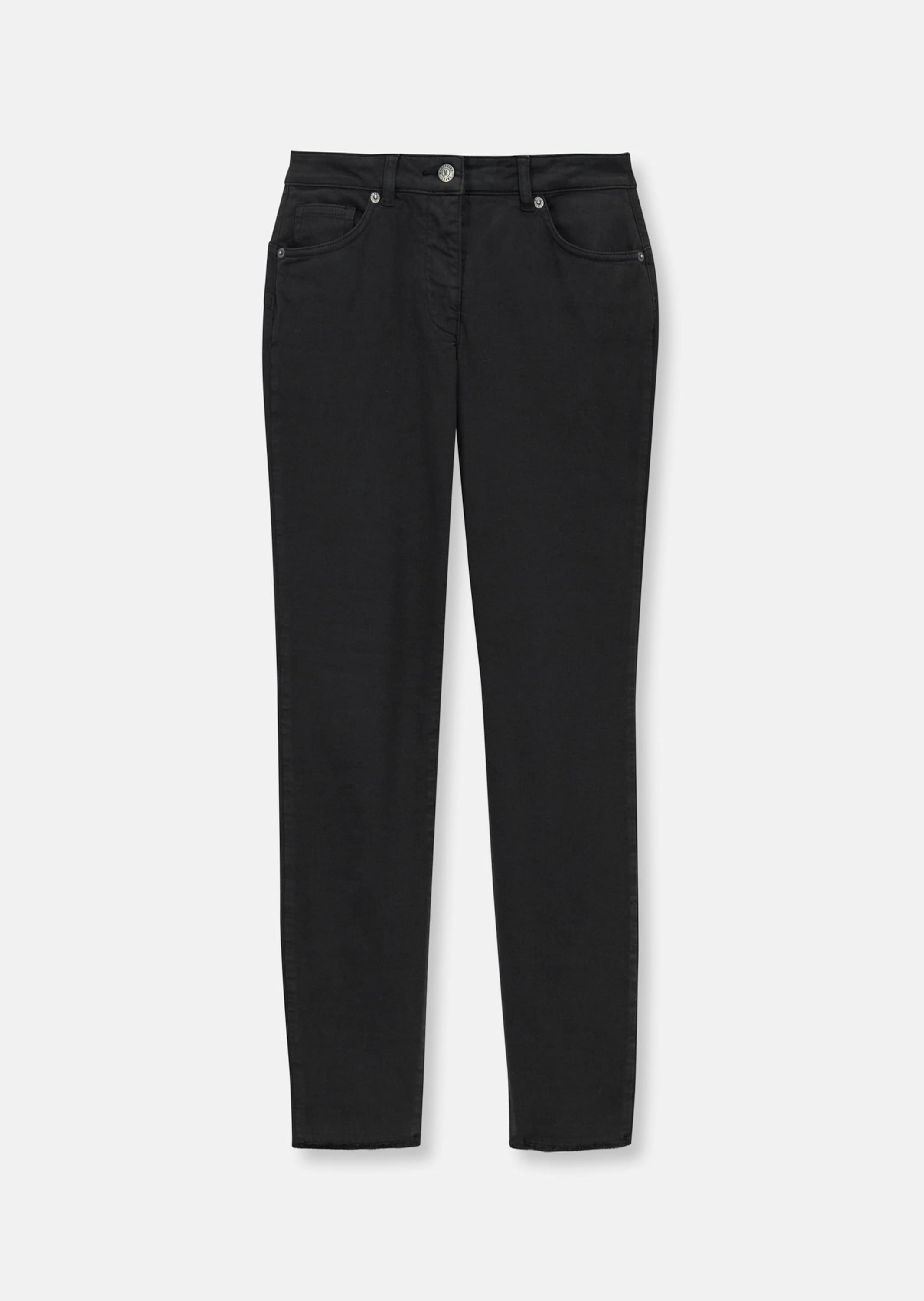 MADELEINE "Jeans Mid Waist Skinny-Hose mit Fransen" mit Fransensaum