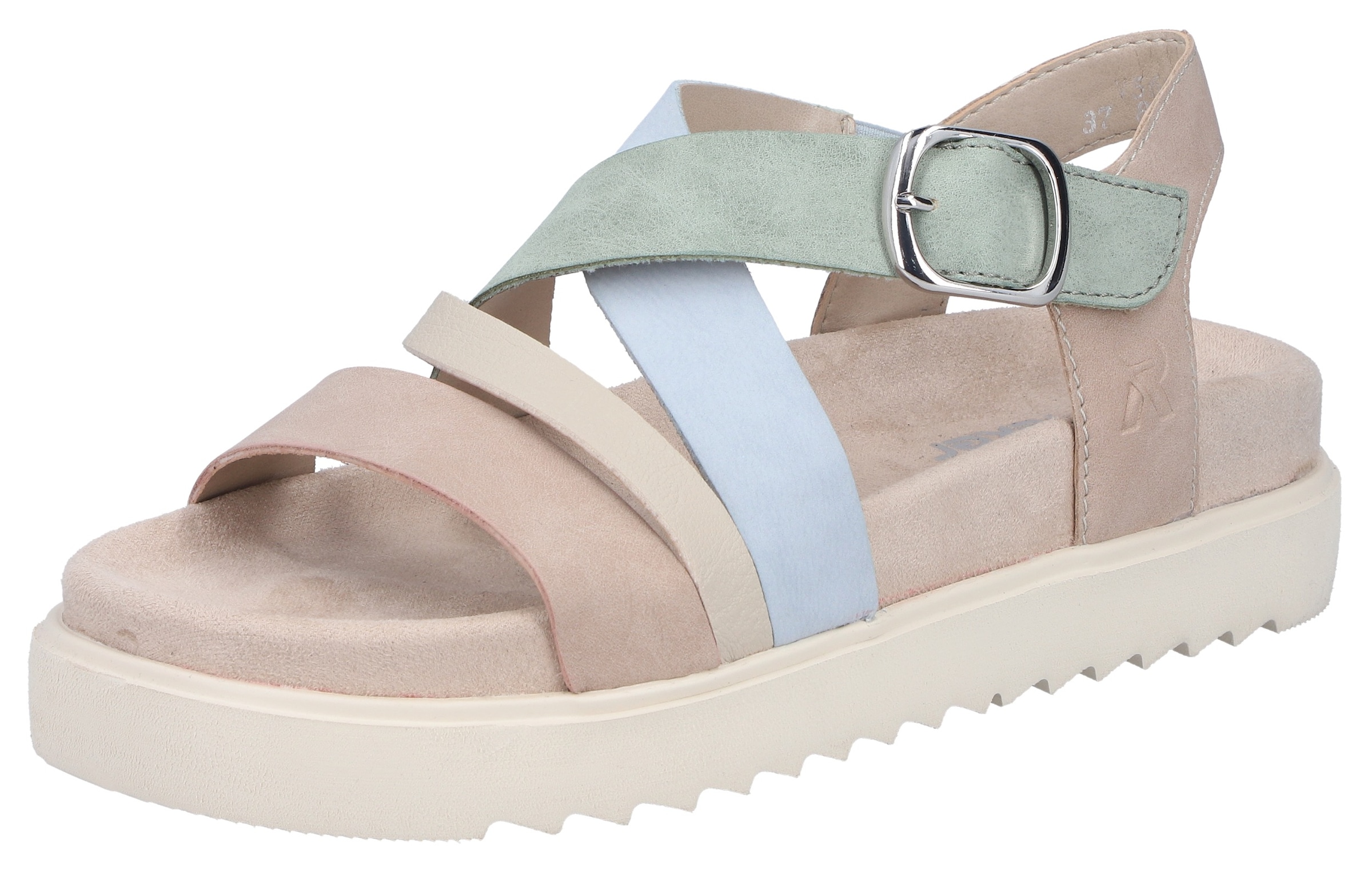 Rieker Plateausandale Sandalette, Urlaubsschuh, Sommerschuh mit Klett-Riemchen