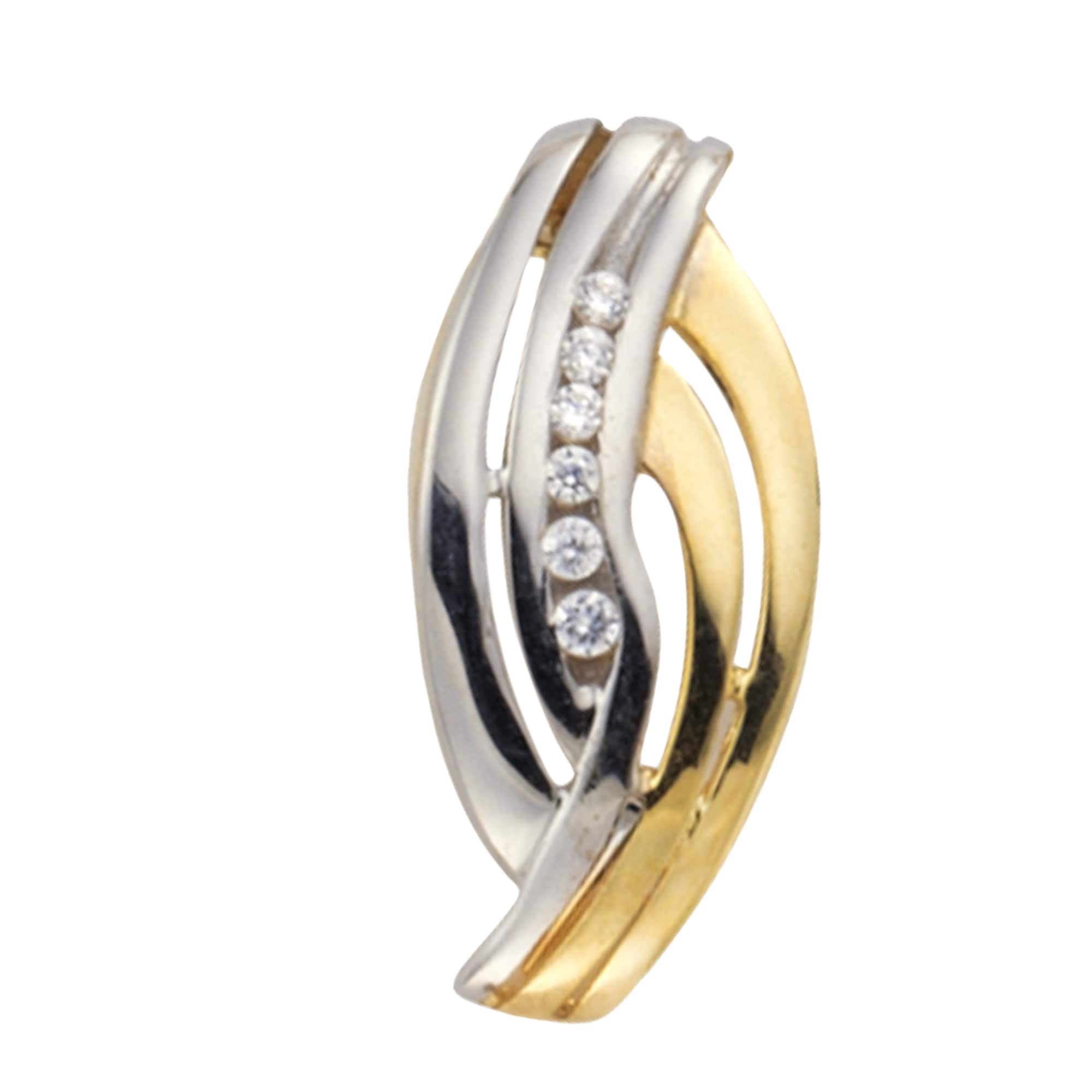 Vivance Kettenanhänger »333/- Gelbgold bicolor 6x Zirkonia« online  bestellen | BAUR