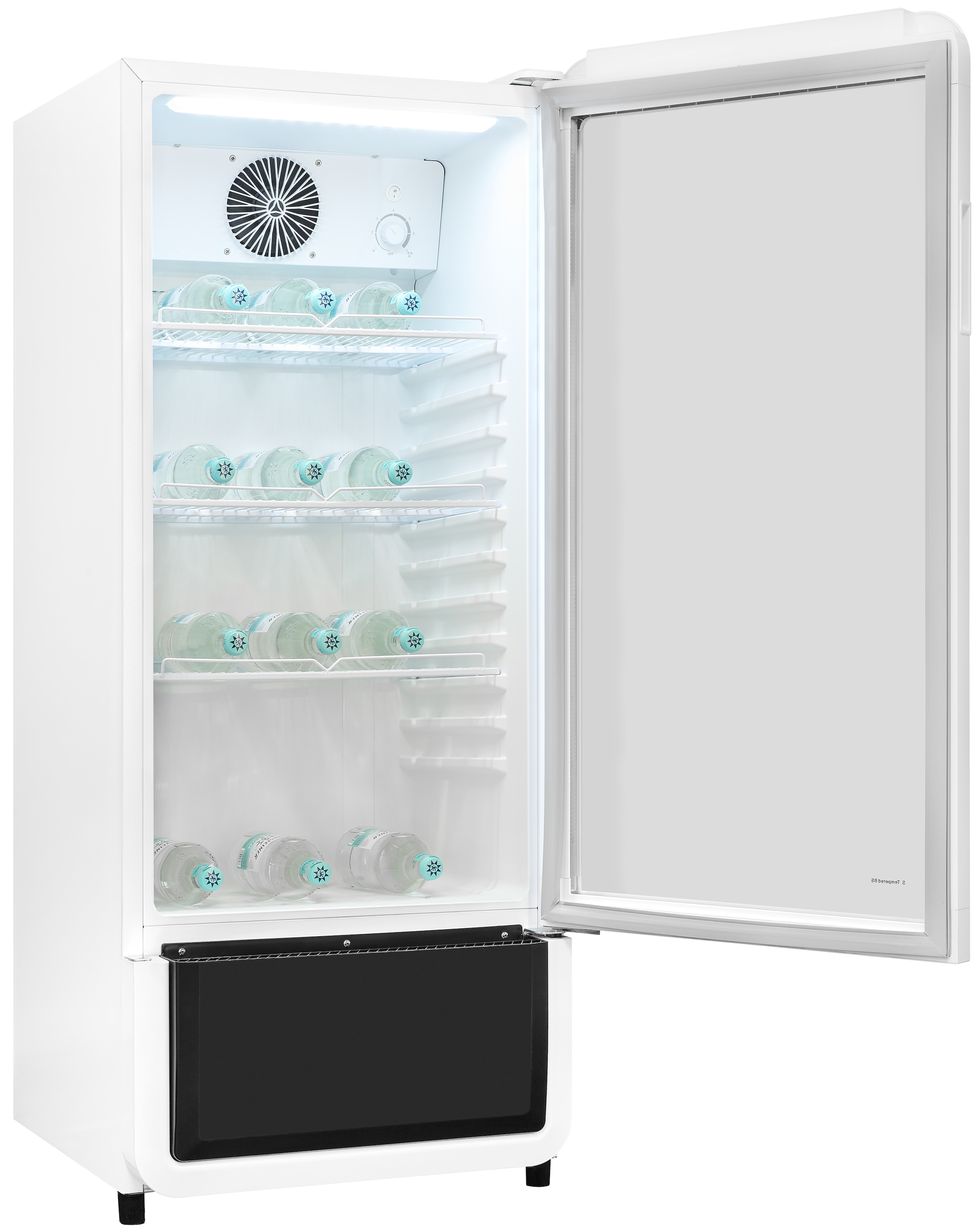 exquisit Getränkekühlschrank »GKS180-GT-431D weiss« 132,5 cm hoch 54 cm breit mit Umluftventilator für gleichmäßig gekühlte Getränke