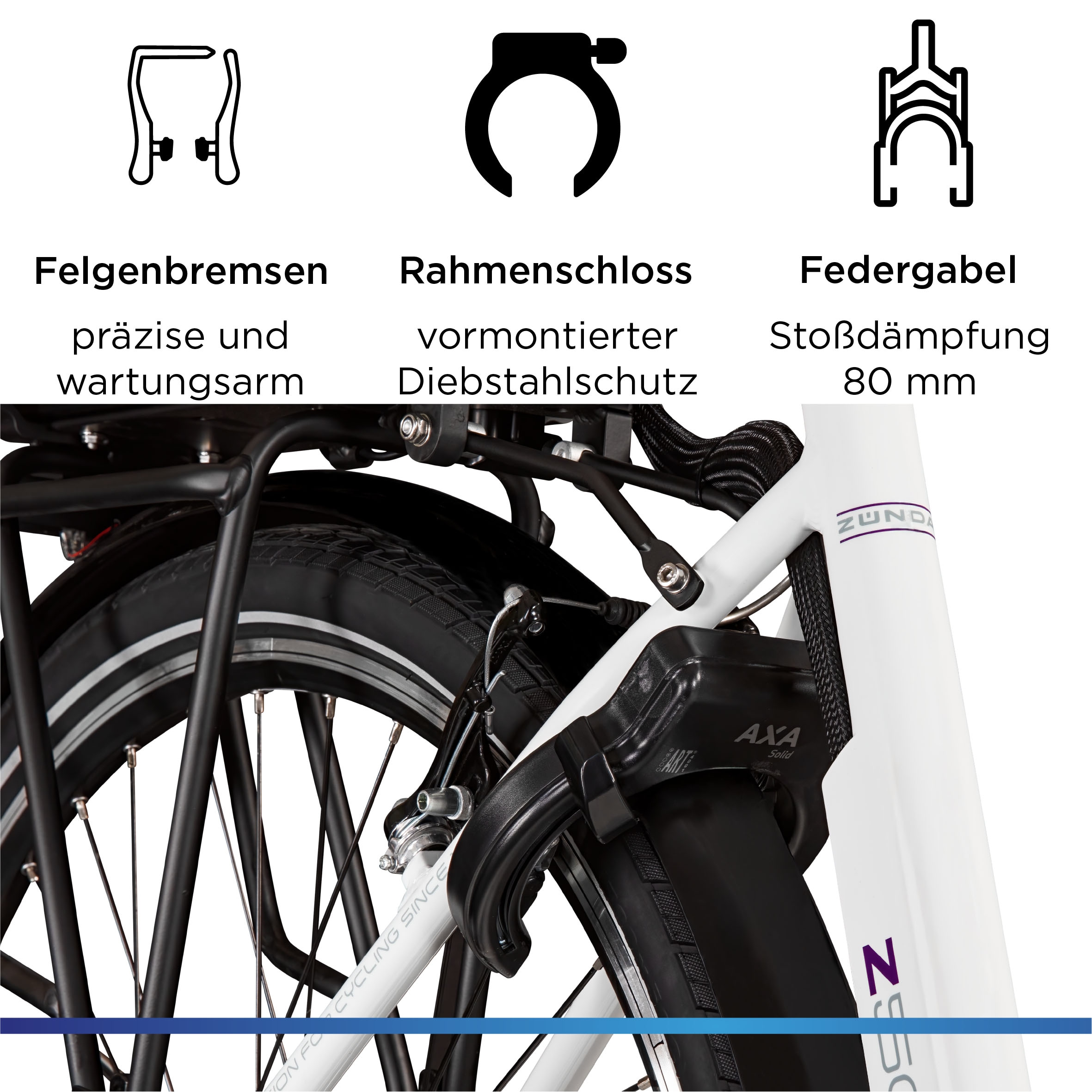 Zündapp E-Bike »Z502«, 7 Gang, Frontmotor 250 W