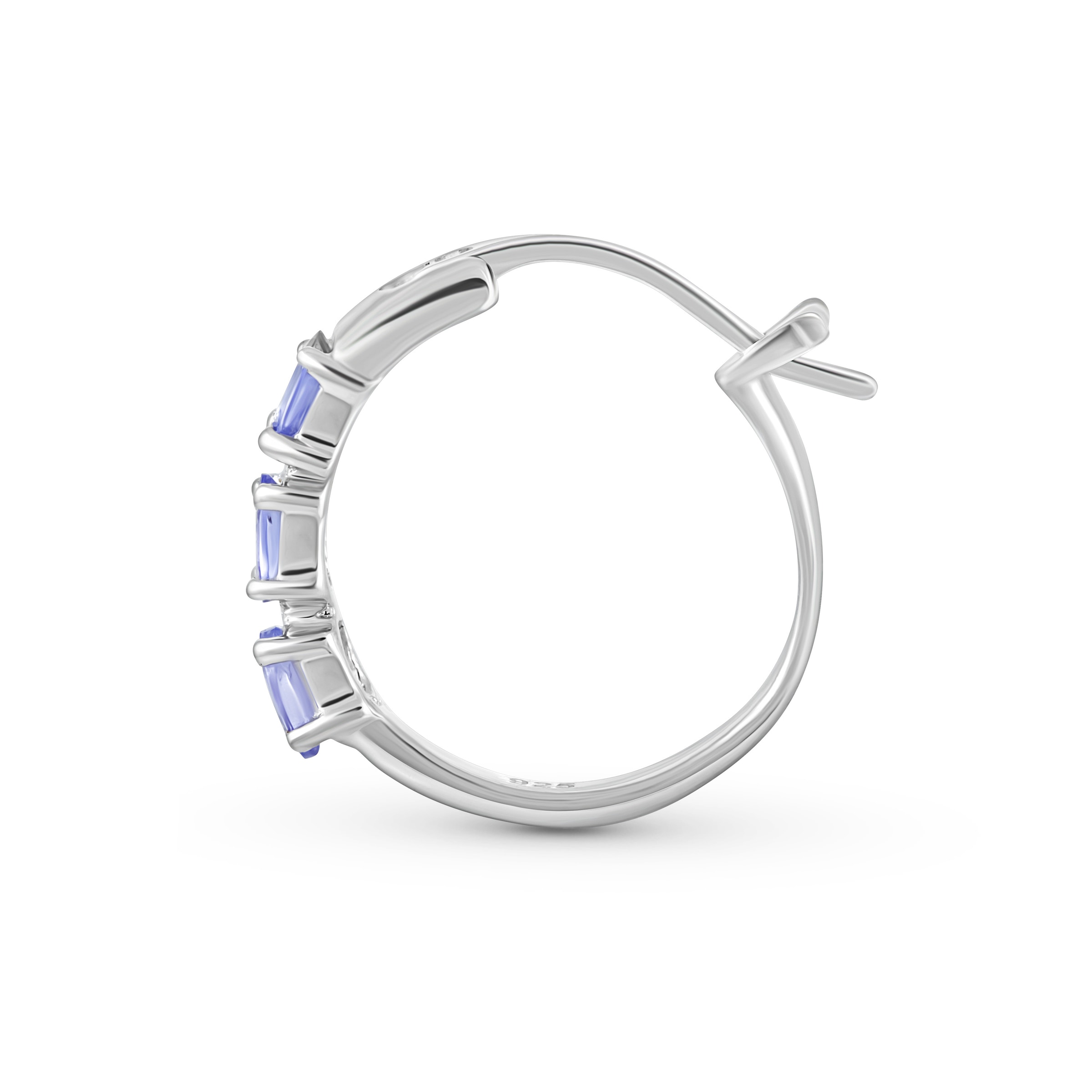 Vira Jewels Paar Creolen »Silber 925 rhodiniert mit 6 natürlichen violetten Tansaniten«