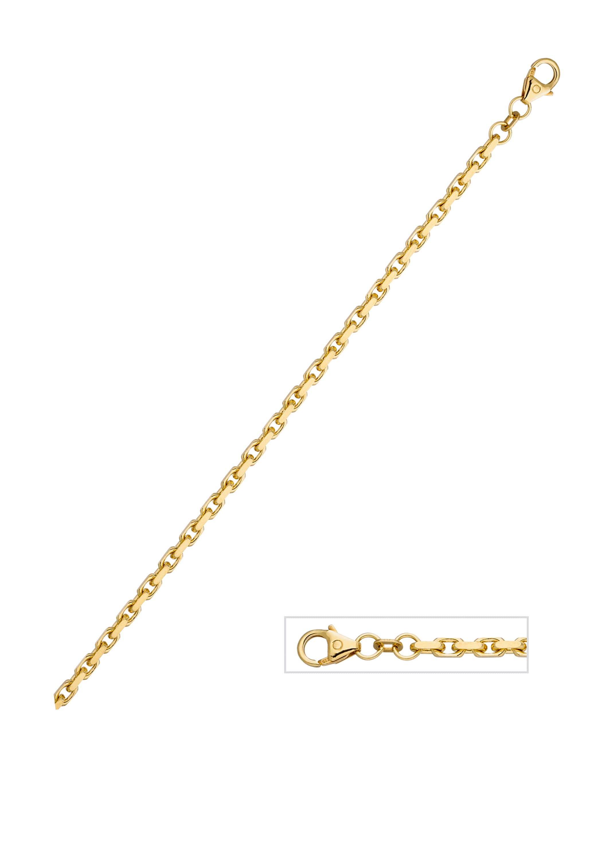 JOBO Goldarmband »Anker-Armband« Gold Ankerarmband 333 diamantiert 21 cm