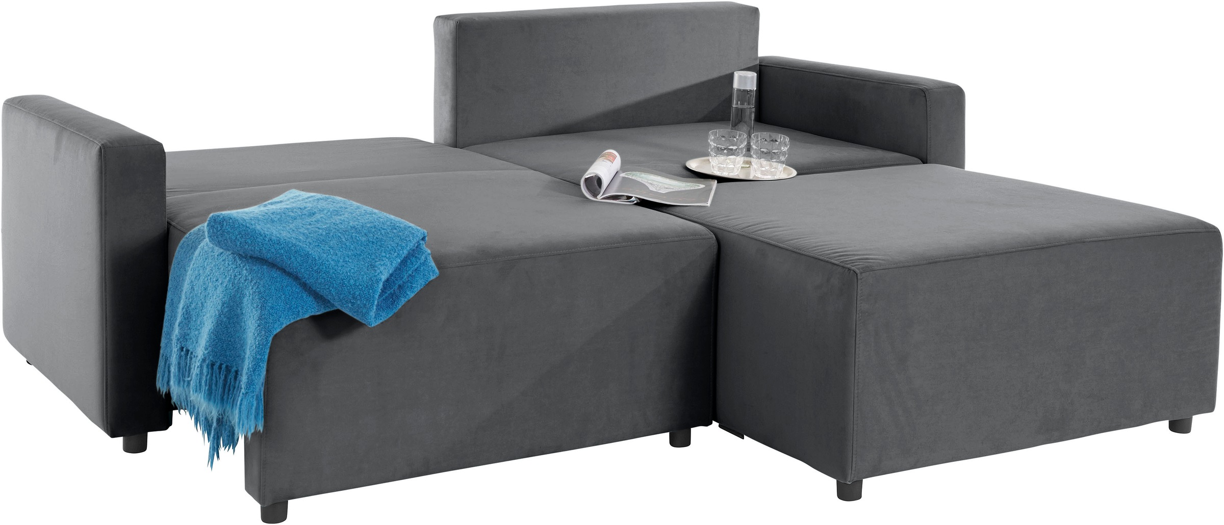 INOSIGN Ecksofa »Marva 3tlg. L-Form«, beide Armlehnelemente ausziehbar für Bettfunktion, mit Bettkasten