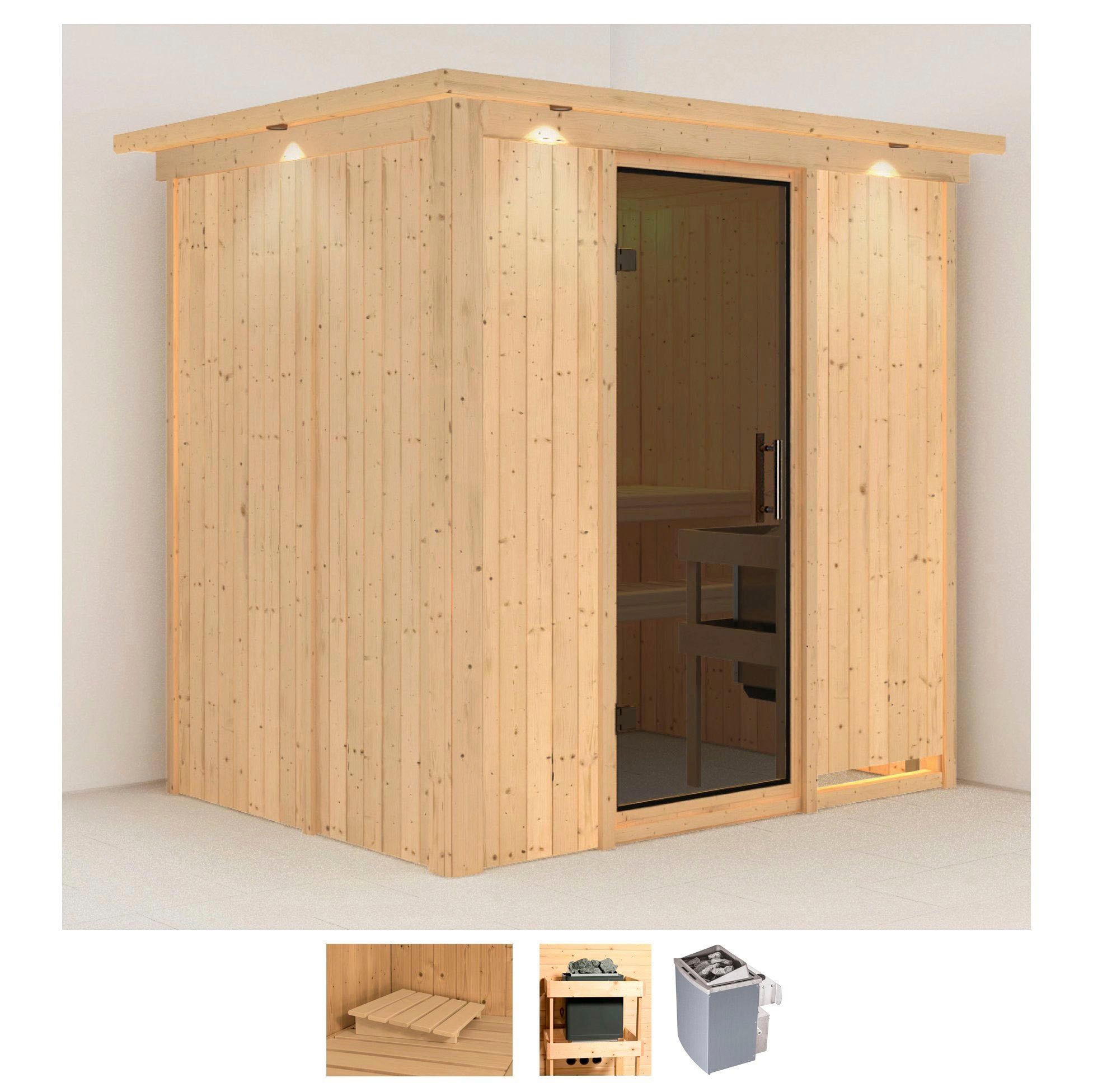 Karibu Pirtis »Bedine« (Set) 9 KW-Ofen su int...