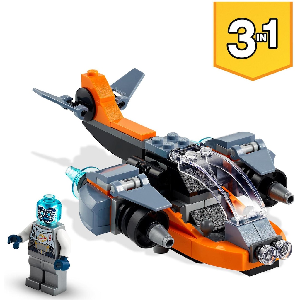 LEGO® Konstruktionsspielsteine »Cyber-Drohne (31111), LEGO® Creator 3in1«, (113 St.)