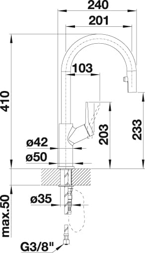Blanco Küchenarmatur »CARENA-S Vario« Hochdruck, mit herausziehbarer Zweistrahlbrause
