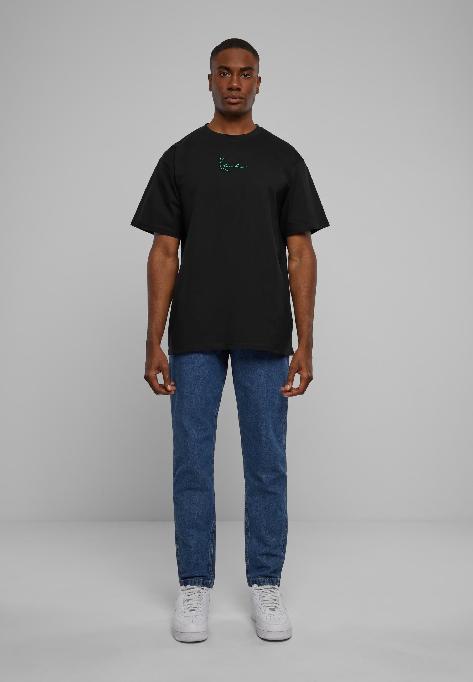 Karl Kani Kurzarmshirt »Karl Kani Herren Small Signature Green Logo Tee black«, (1 tlg.)
