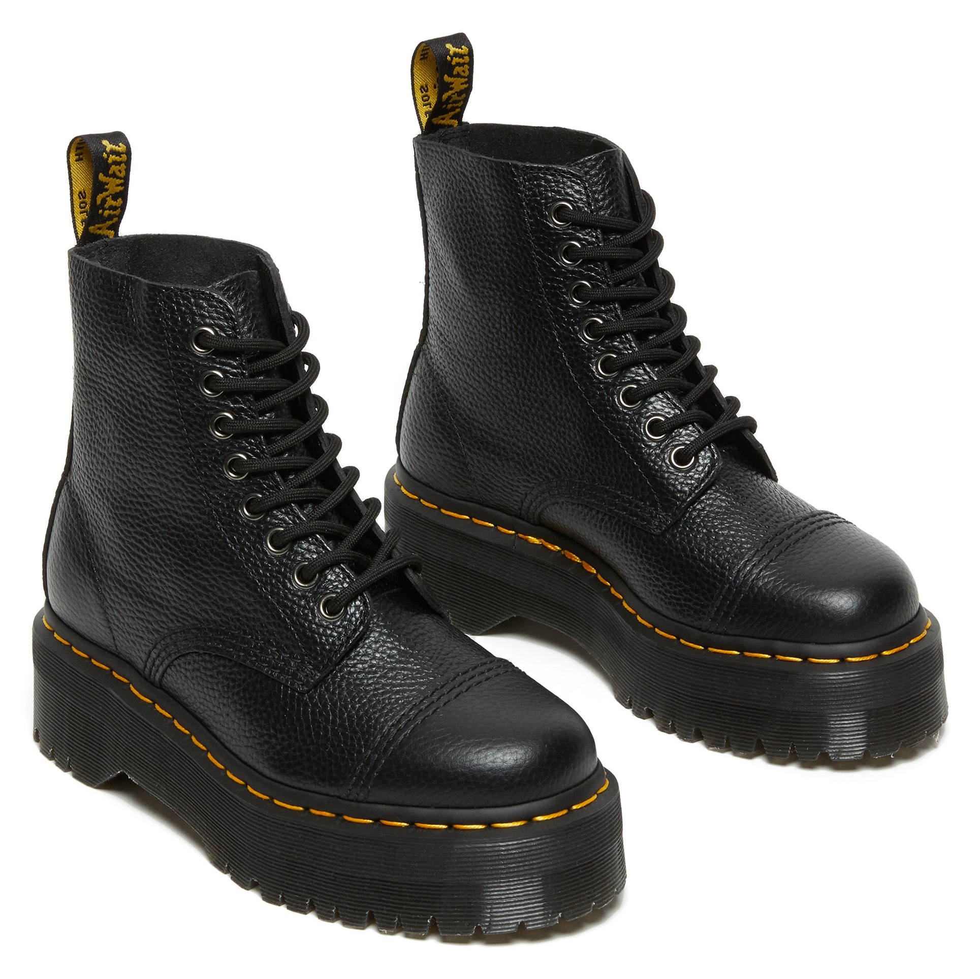 Thumbnail - DR. MARTENS Schnürboots "Sinclair Gemilltes Nappaleder Plateaustiefel" Plateauboots, Chunky Boot mit Front-Reißverschlus...