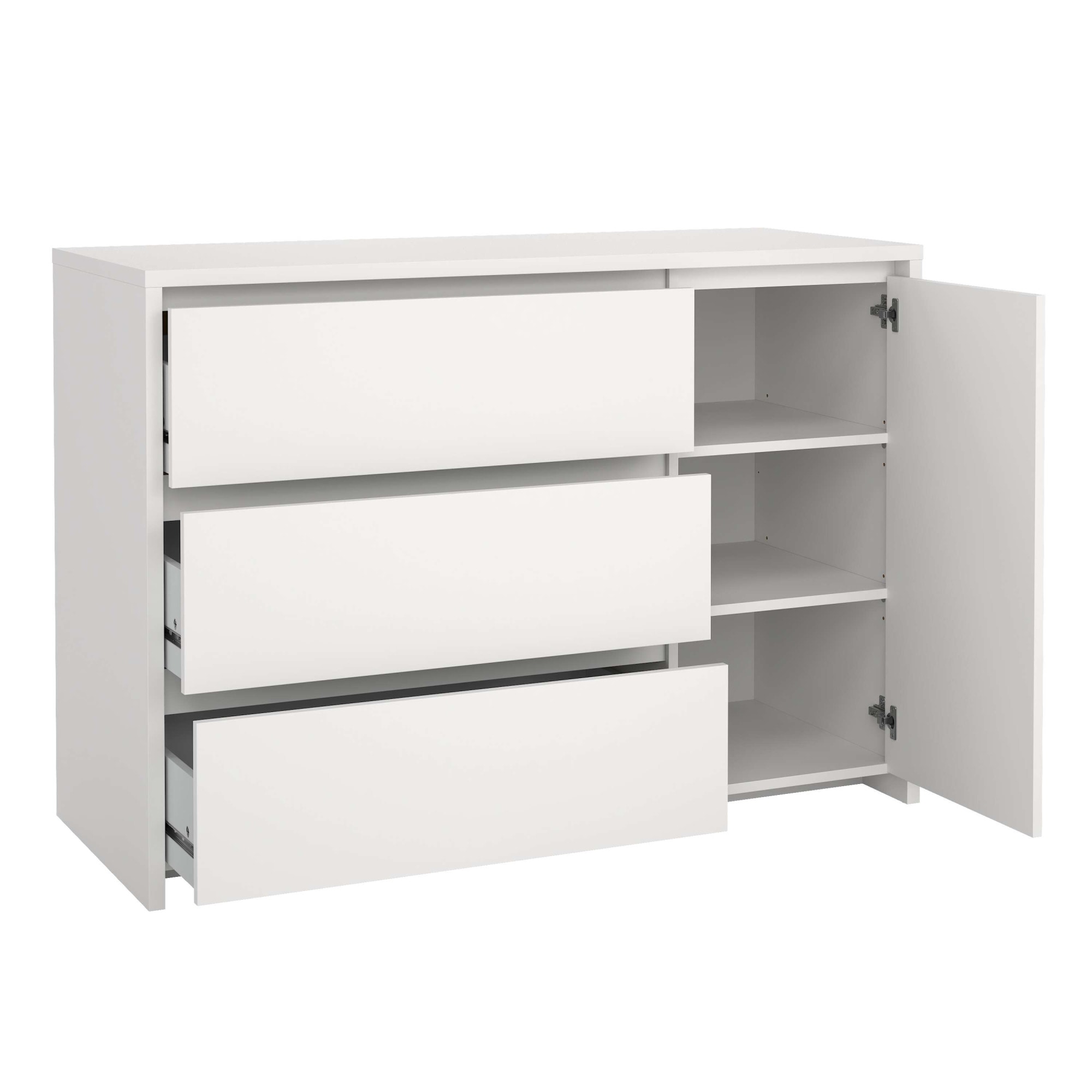 Home affaire Sideboard »Next Sideboard mit 1 Tür und 3 Schubladen« Tiefe Bauweise für mehr Stauraum