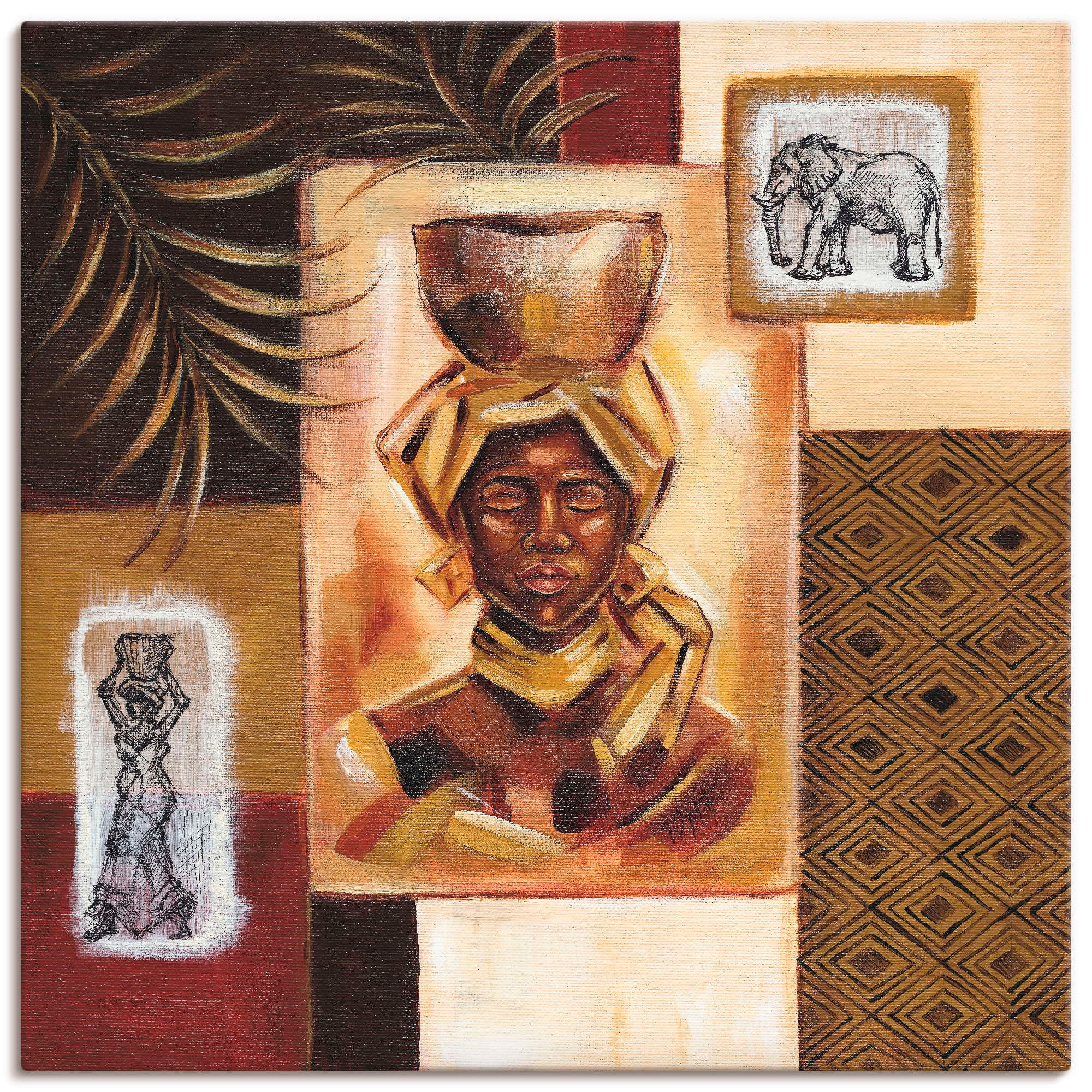 Größen Frau, kaufen | in Leinwandbild, (1 Afrika »Aus oder Artland I«, St.), Wandaufkleber versch. Poster BAUR Wandbild als
