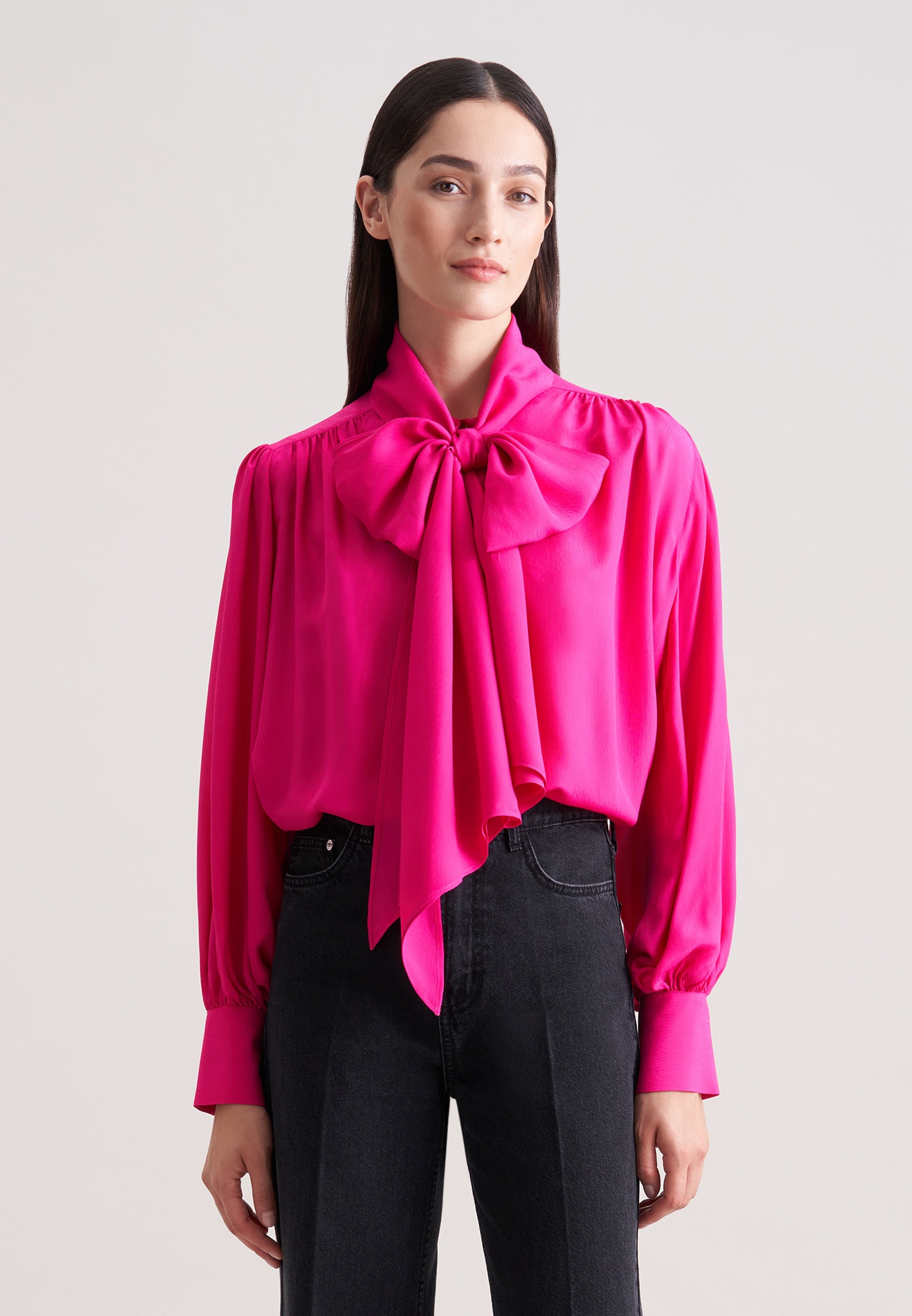 seidensticker Klassische Bluse 1/1 Binderkragen Uni günstig online kaufen