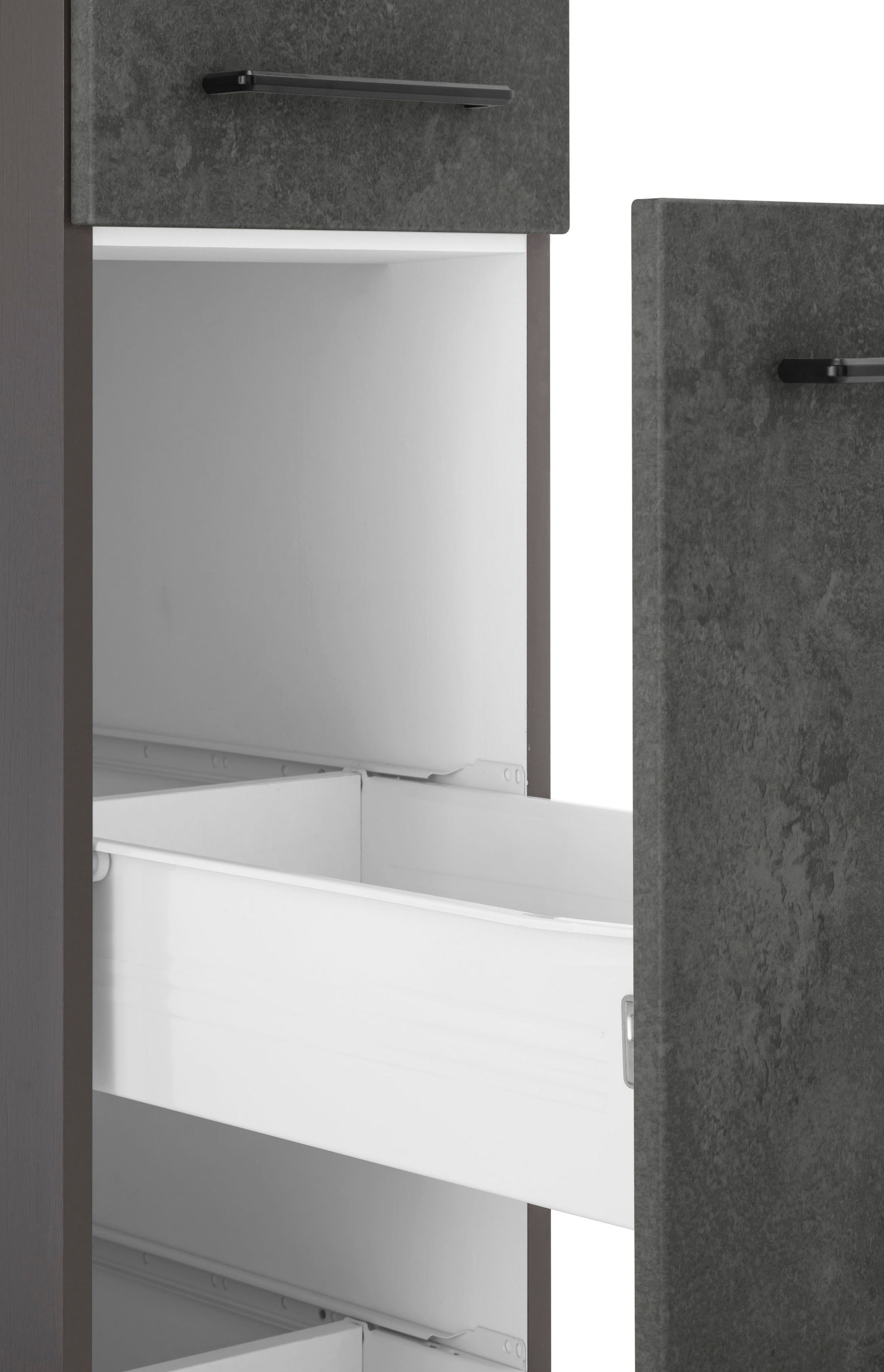 KOCHSTATION Küchenzeile »KS-Tulsa«, mit E-Geräten, Breite 380 cm, schwarze Metallgriffe, MDF Fronten